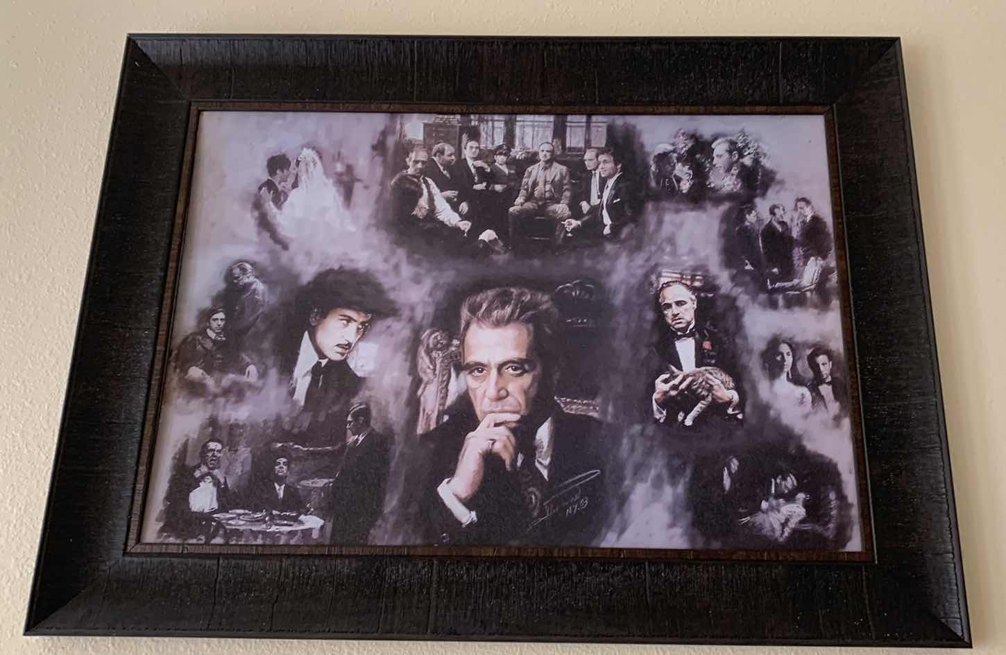 Photo 1 of BLACK FRAMED "GODFATHER" PRINT ARTWORK 43” X 32”