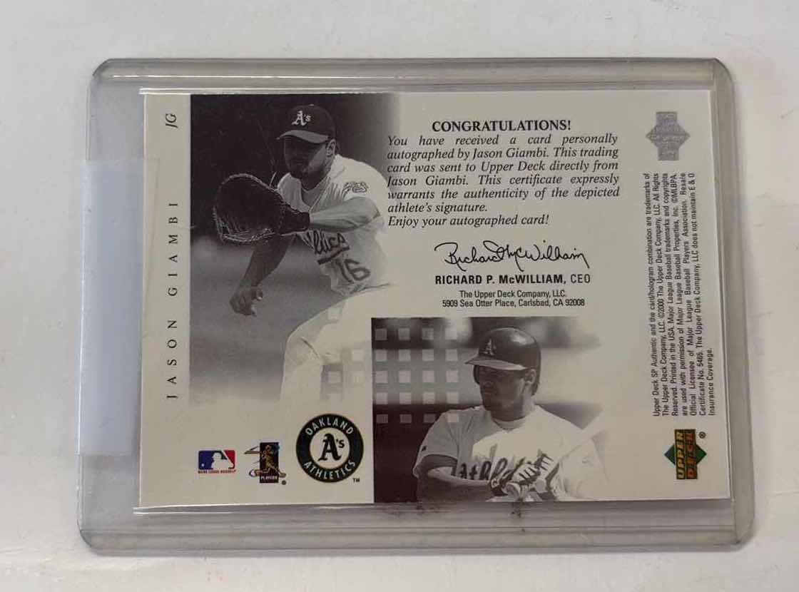 Photo 1 of 1998 JASON GIAMBI SP AUTOGRAPHED UPPER DECK 2000 CHIROGRAPHY