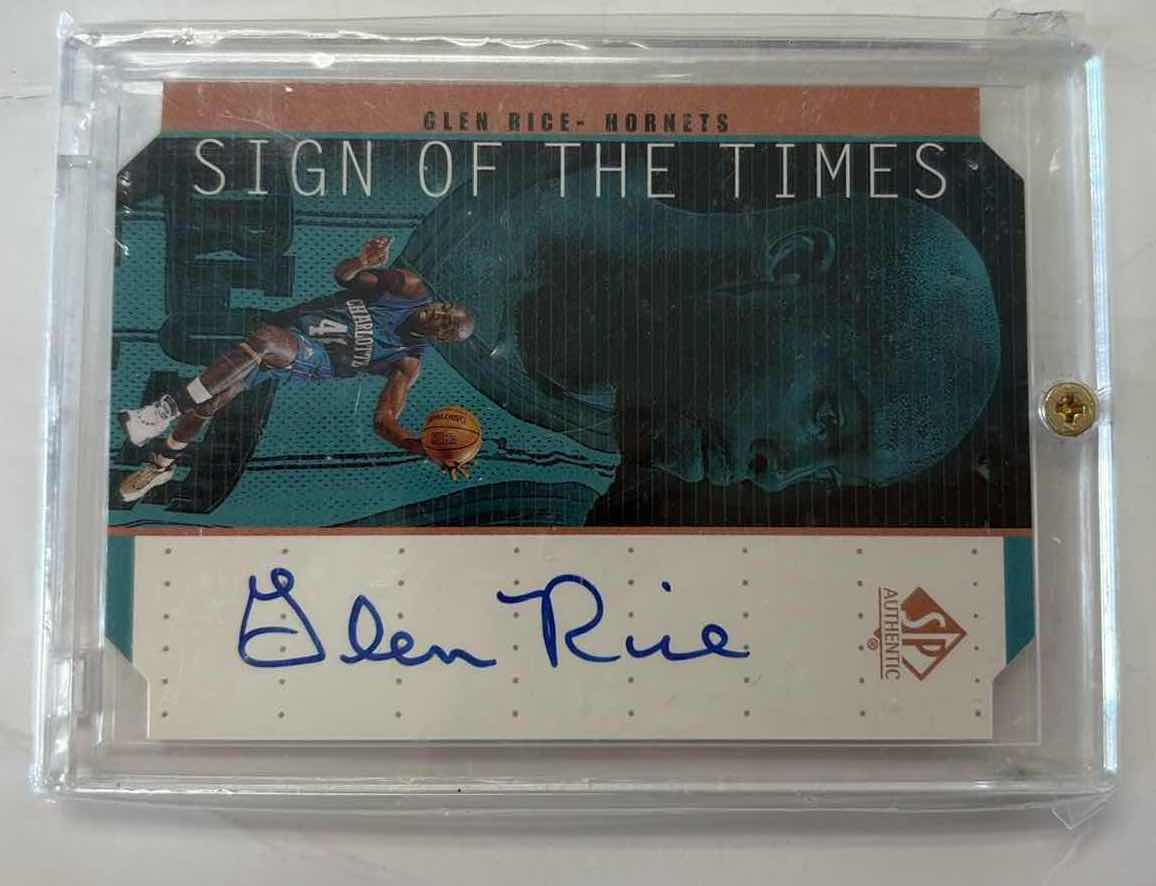 Photo 1 of 1999 GLEN RICE SP SIGN OF THE TOMES AUTOGRAPHED CARD