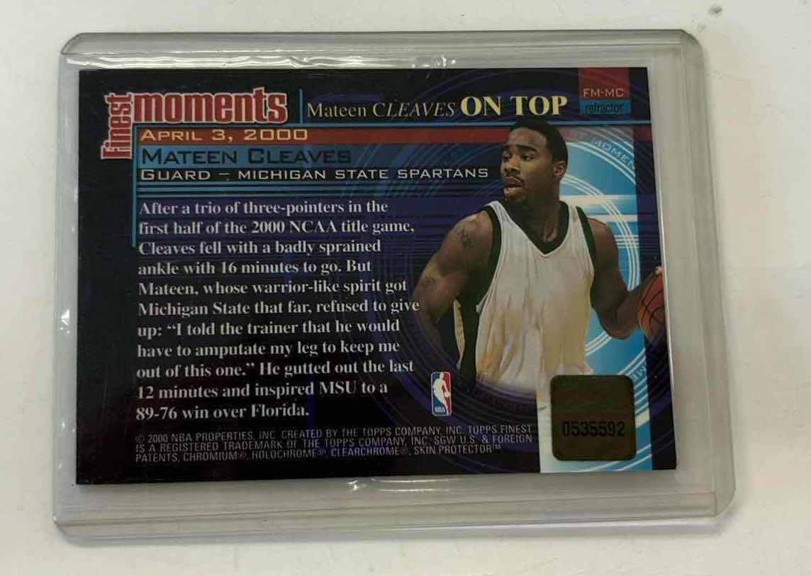 Photo 1 of 2000 MATEEN CLEAVES FINEST NCAA NATIONAL CHAMPS AUTOGRAPH REFRACTOR MSU