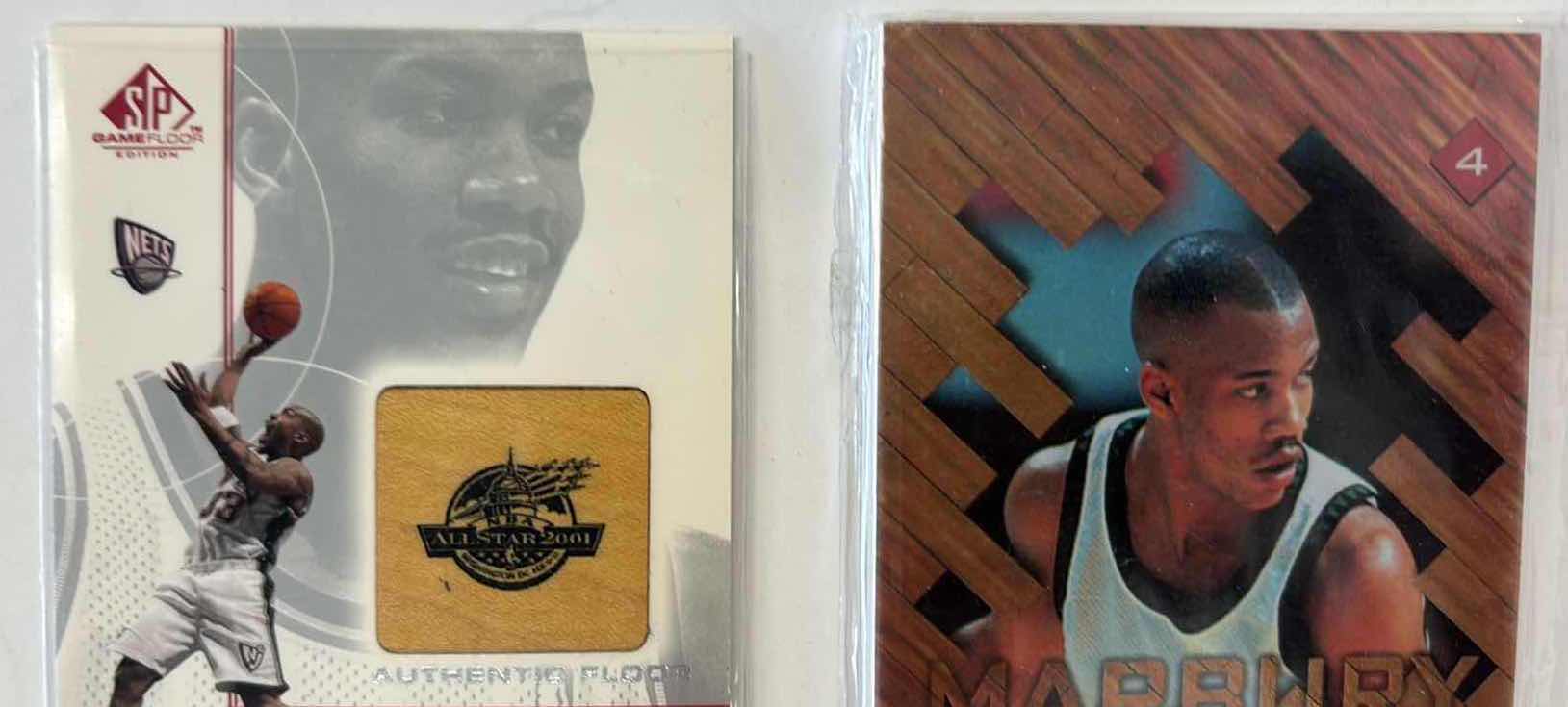 Photo 1 of $30 2000-01 STEPHON MARBURY UPPER DECK SP GAME FLOOR EDITION ALL STAR FLOOR #SM NETS AND 1997 COLLECTORS EDGE GAME BALL #4 BASKETBALL CARDS