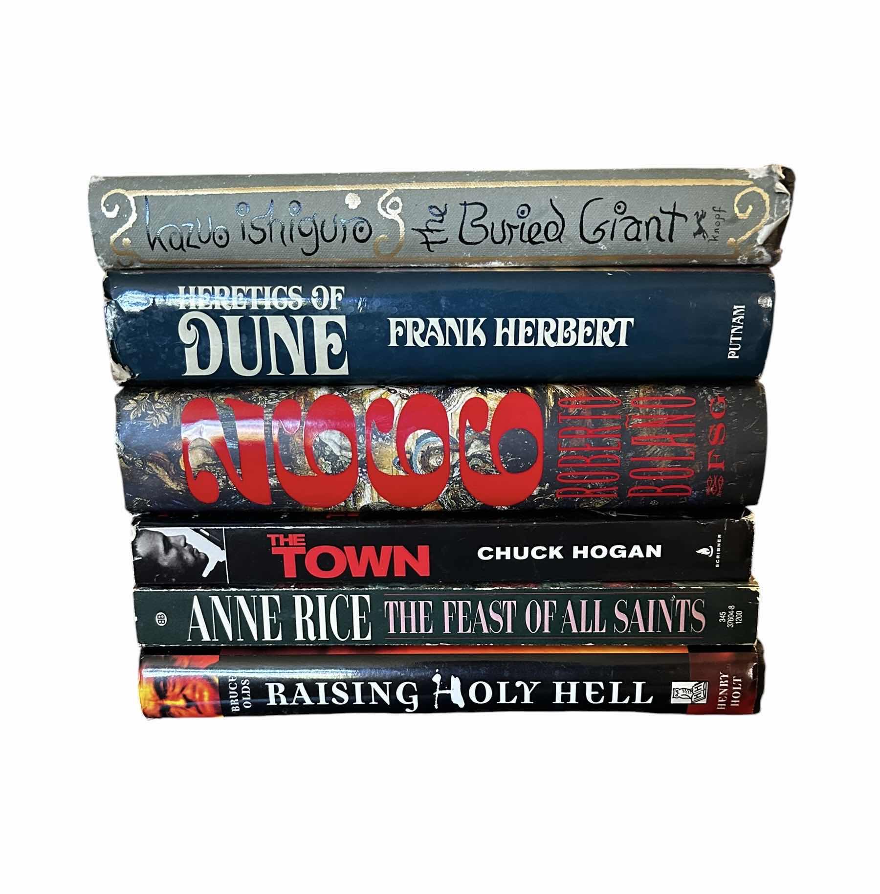 Photo 1 of STACK (6) OF DIVERSE LITERACY BOOKS RANGING FROM HISTORICAL FICTION TO EPIC SCIENCE FICTION