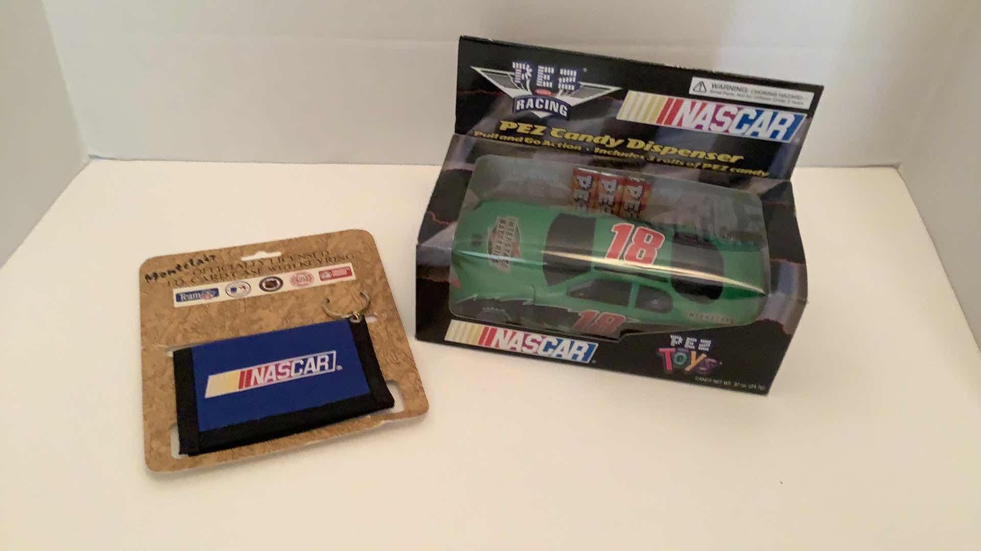 Photo 1 of NASCAR #18 PEZ CANDY DISPENSER AND CARD CASE