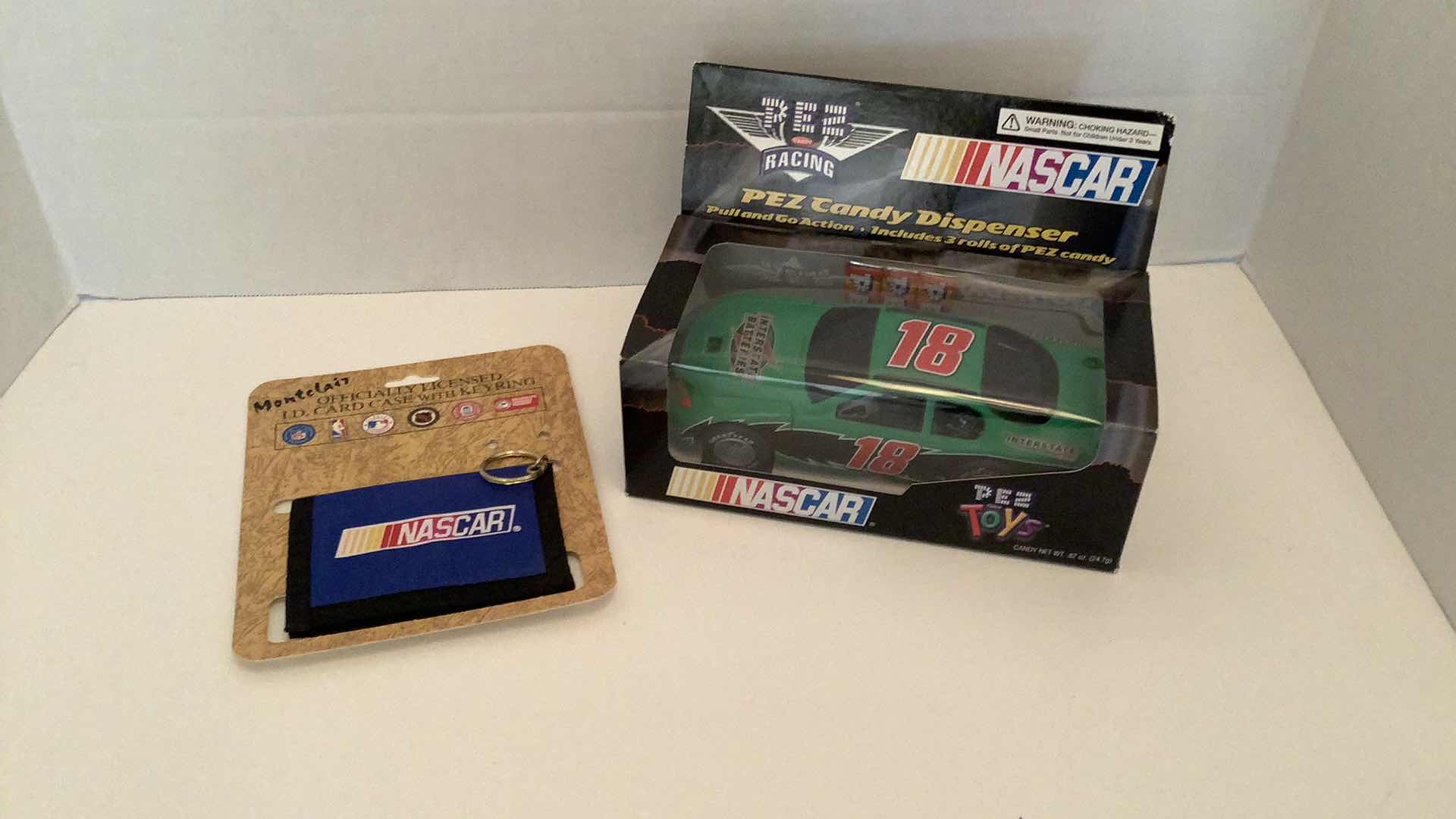 Photo 1 of NASCAR #18 PEZ CANDY DISPENSER AND CARD CASE