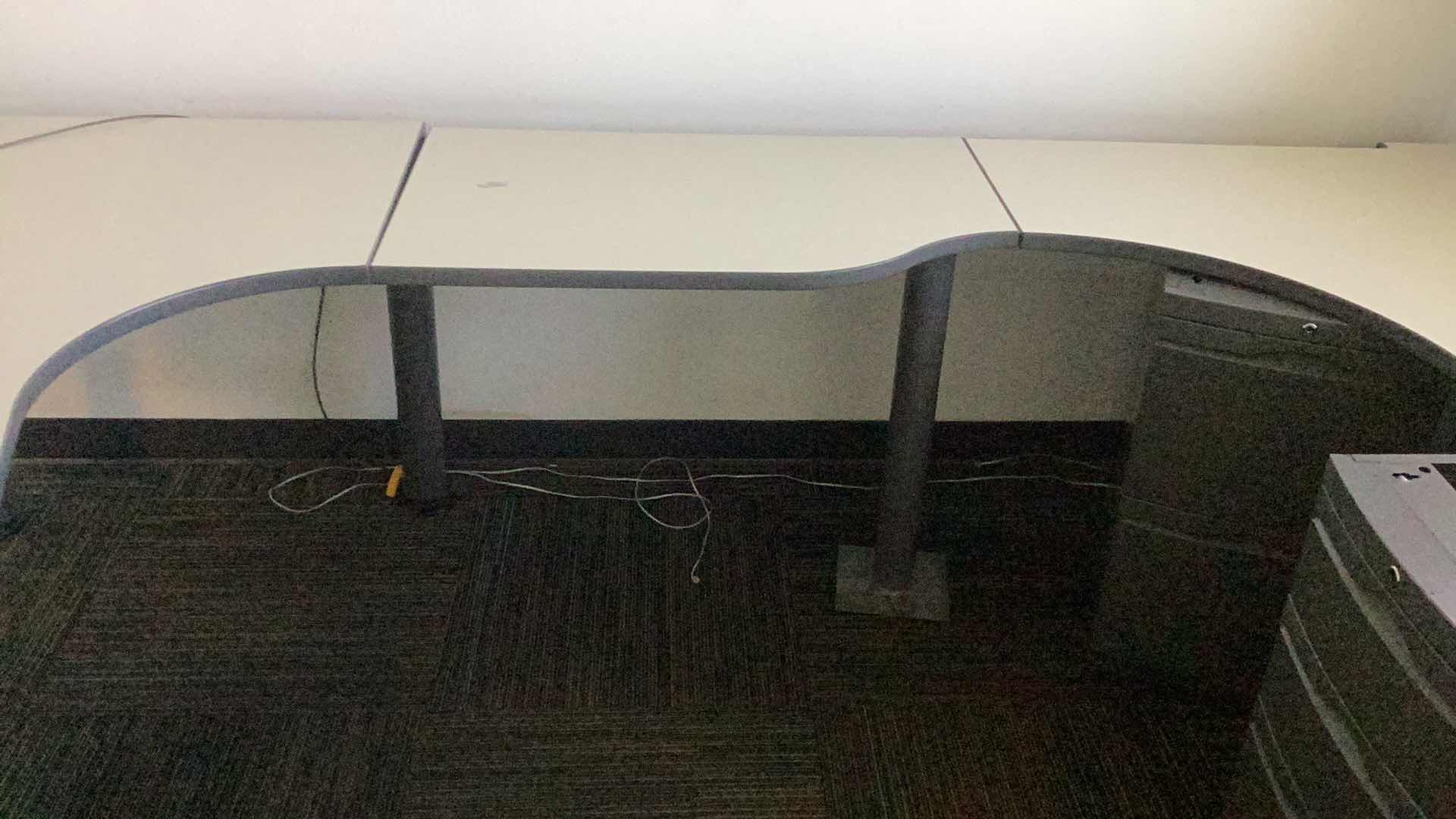 Photo 4 of LARGE U SHAPE OFFICE TABLE MISSING ONE LEG 72”x112”