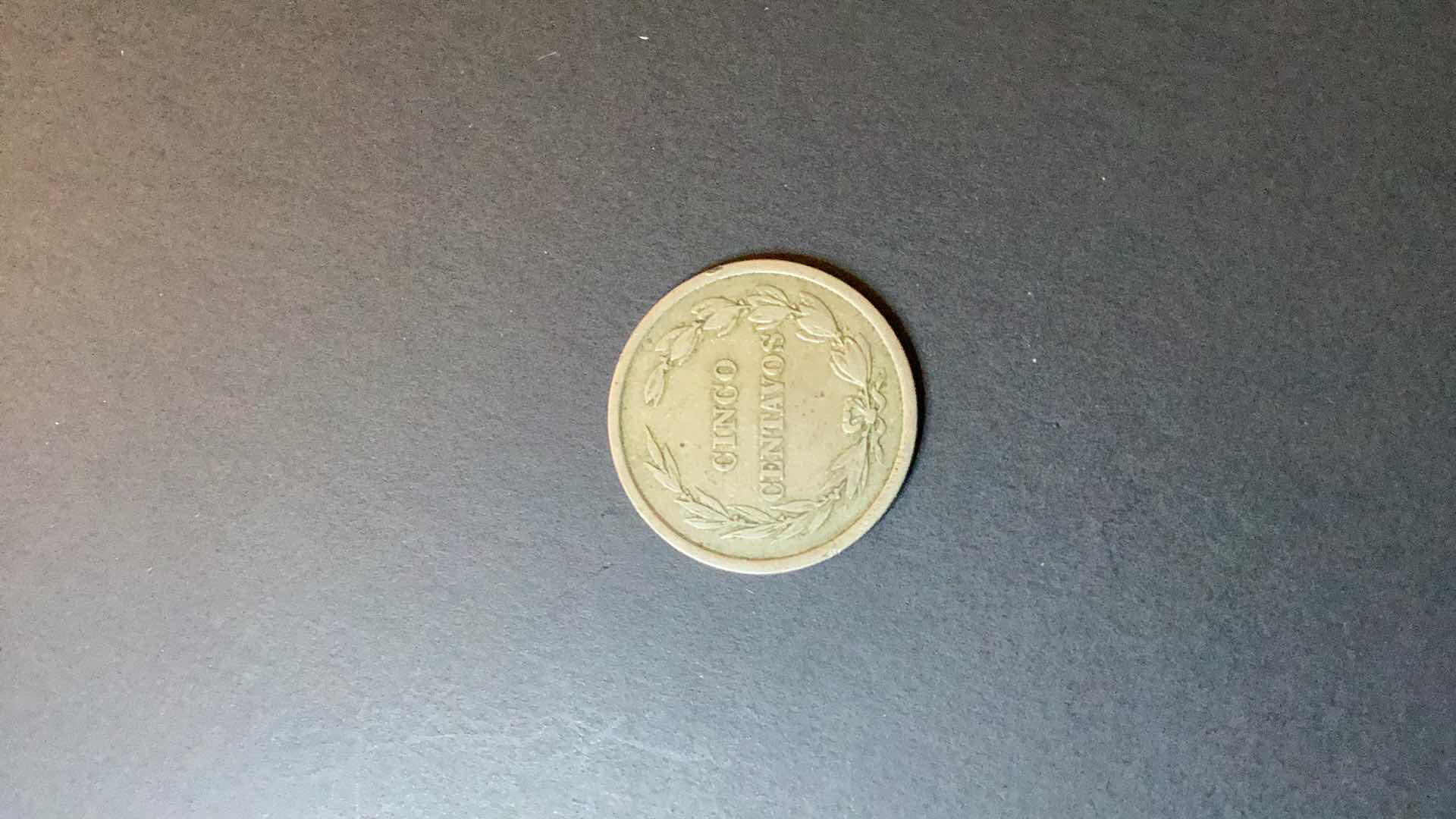 Photo 1 of ECUADOR 1918 5 CENTAVOS