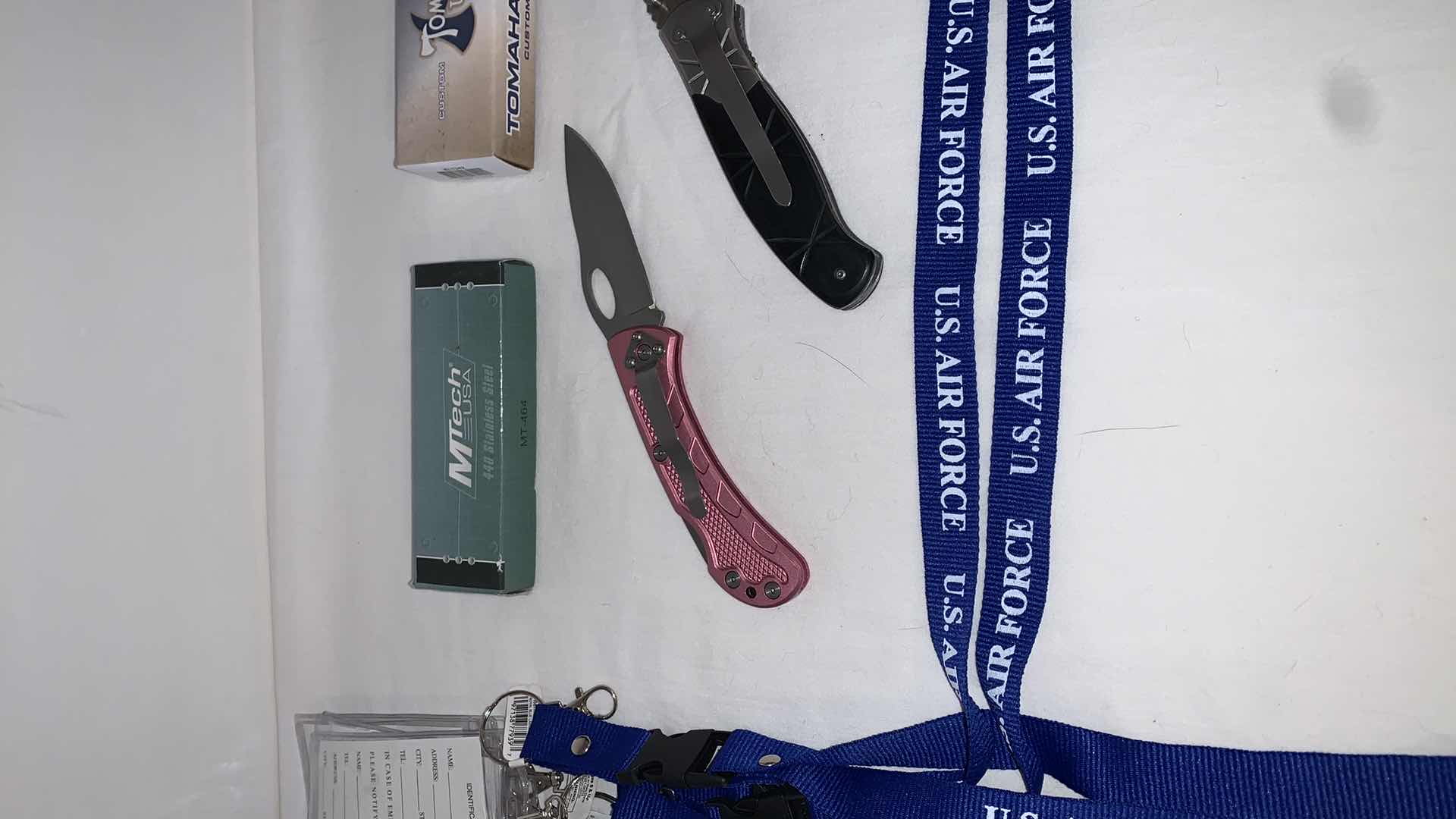 Photo 3 of SET OF U.S. AIR FORCE LANYARDS WITH MTECH AND TOMAHAWK KNIVES