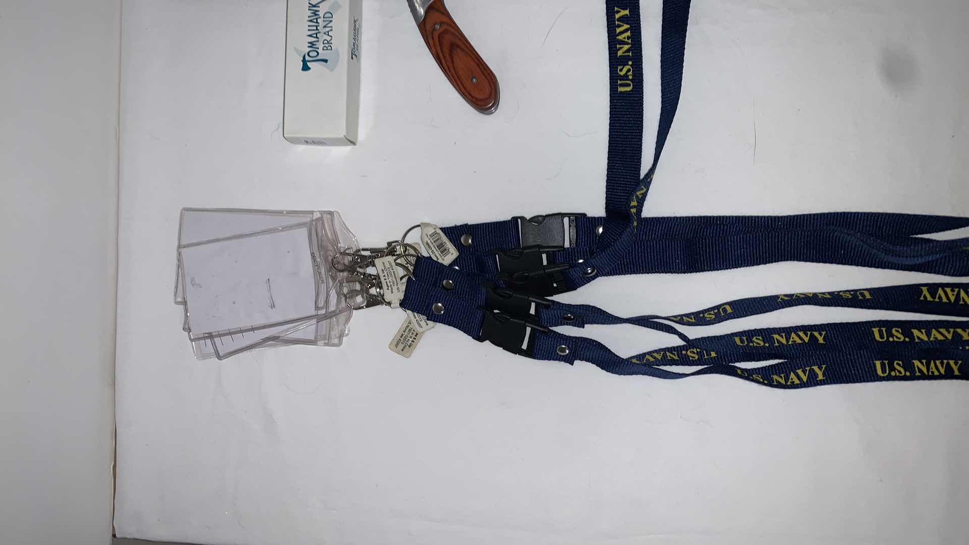 Photo 2 of SET OF U.S. NAVY LANYARDS AND TOMAHAWK BRAND KNIFE