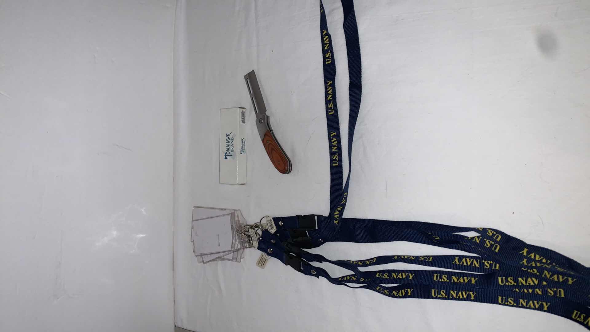 Photo 1 of SET OF U.S. NAVY LANYARDS AND TOMAHAWK BRAND KNIFE
