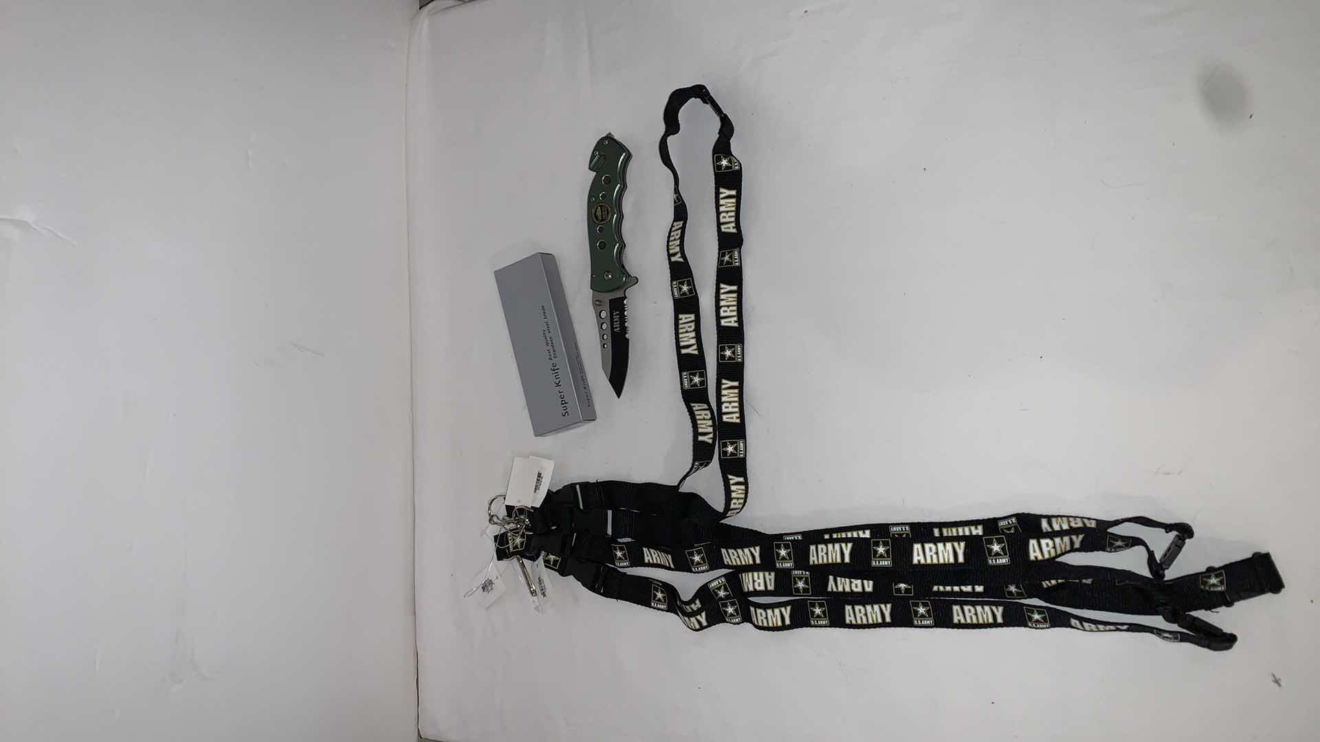 Photo 1 of SET OF U.S. ARMY LANYARDS WITH SUPER KNIFE ARMY KNIFE