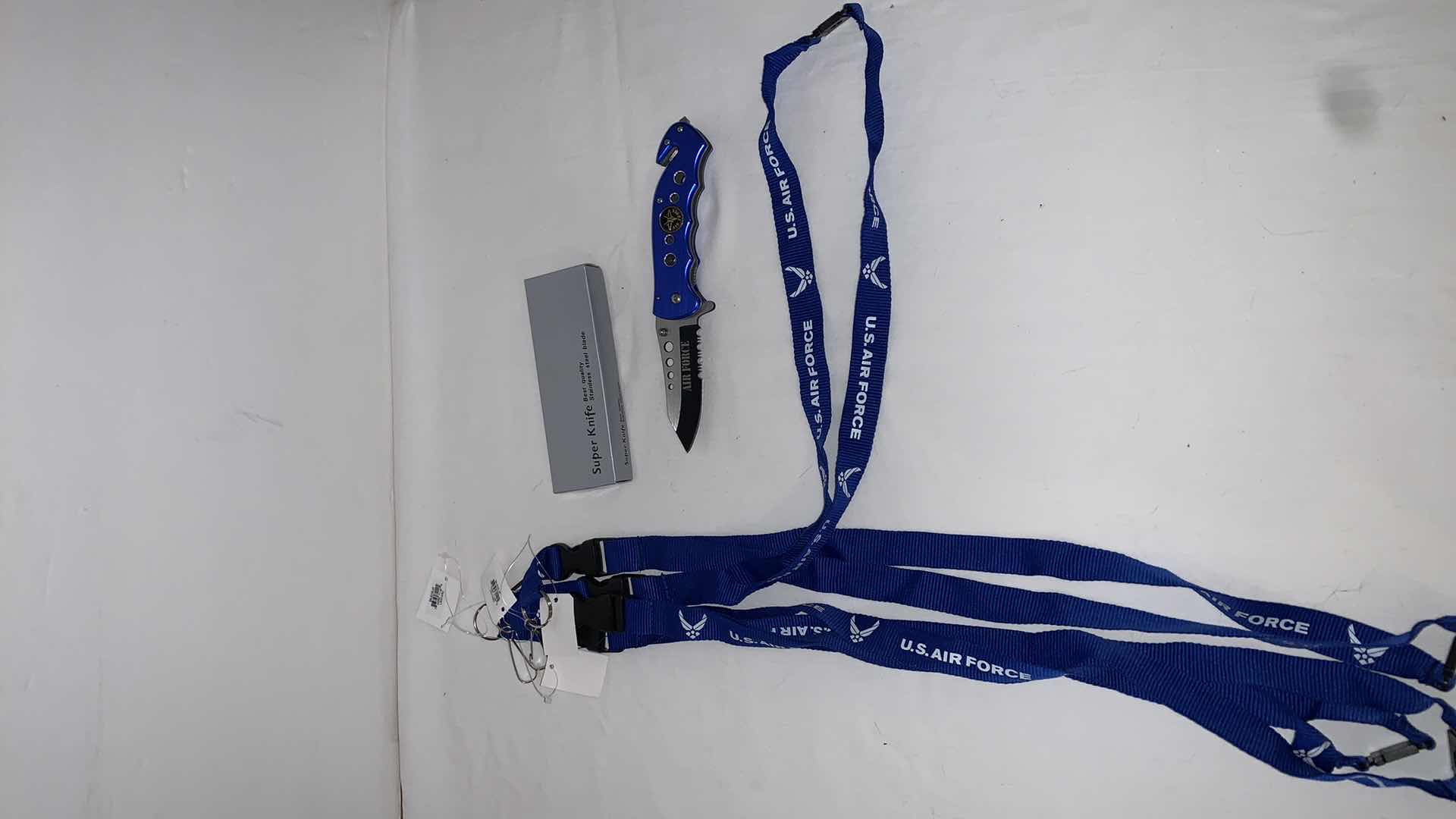 Photo 1 of SET OF U.S. AIR FORCE LANYARDS WITH SUPER KNIFE AIR FORCE KNIFE