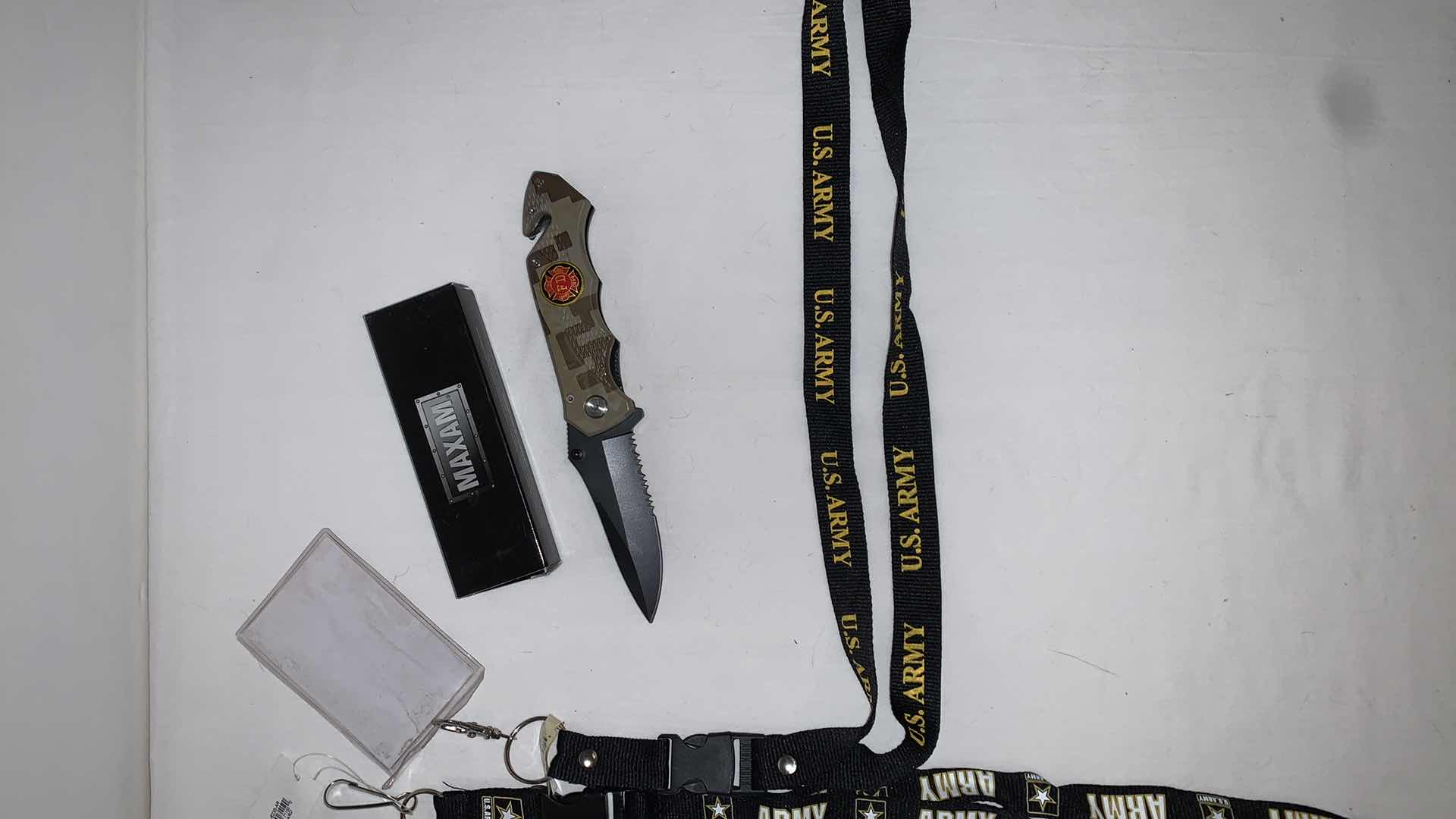 Photo 3 of SET OF U.S. ARMY LANYARDS WITH MAXAM FIRE DEPARTMENT KNIFE