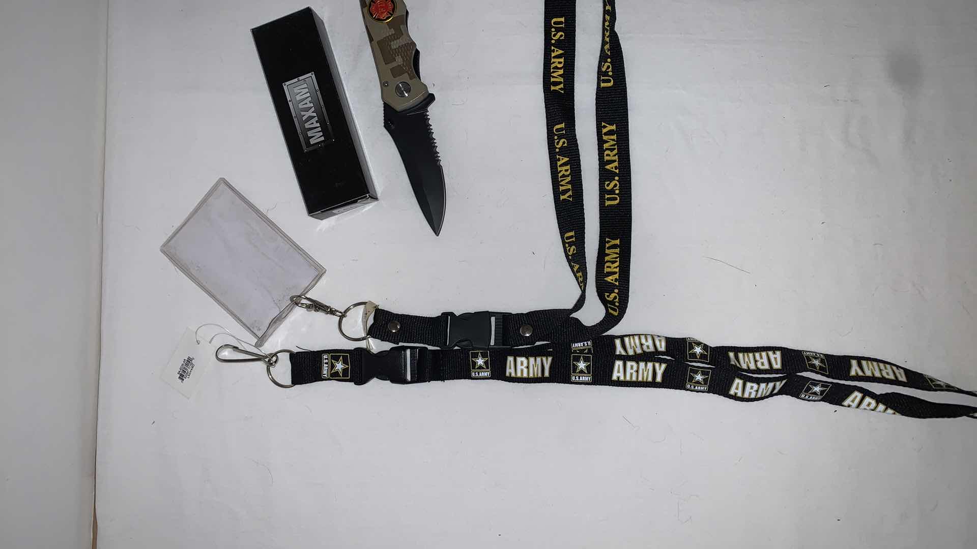 Photo 2 of SET OF U.S. ARMY LANYARDS WITH MAXAM FIRE DEPARTMENT KNIFE