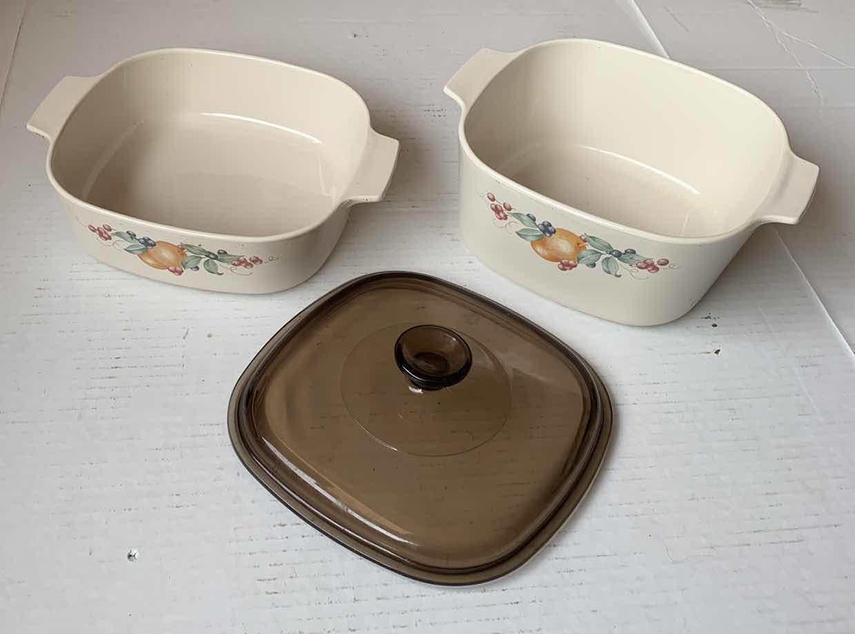 Photo 1 of 2 and 4 LITER CORNINGWARE CASSEROLES WITH ONE INTERCHANGEABLE LID