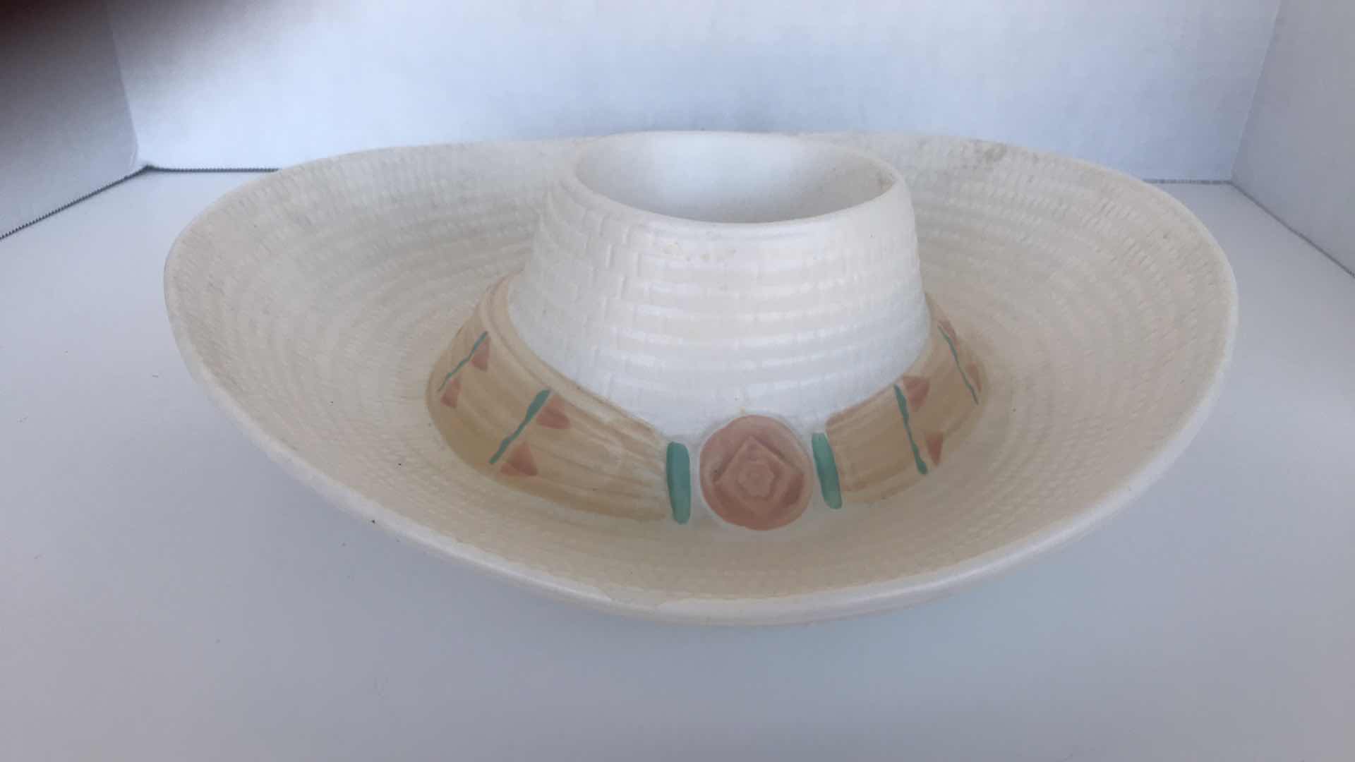 Photo 2 of CERAMIC SOMBRERO WITH CENTER WELL (CHIPS AND DIP?)