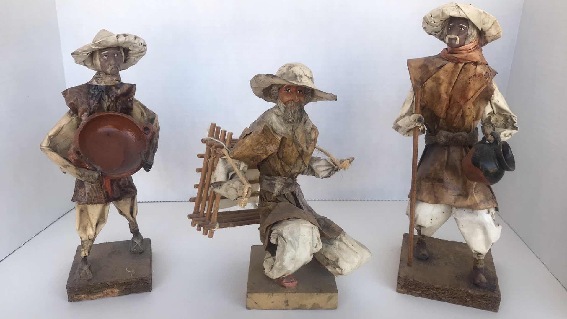 Photo 1 of DON QUIXOTE INSPIRED PAPER MACHE FIGURES, SET OF THREE, UP TO 12”” TALL