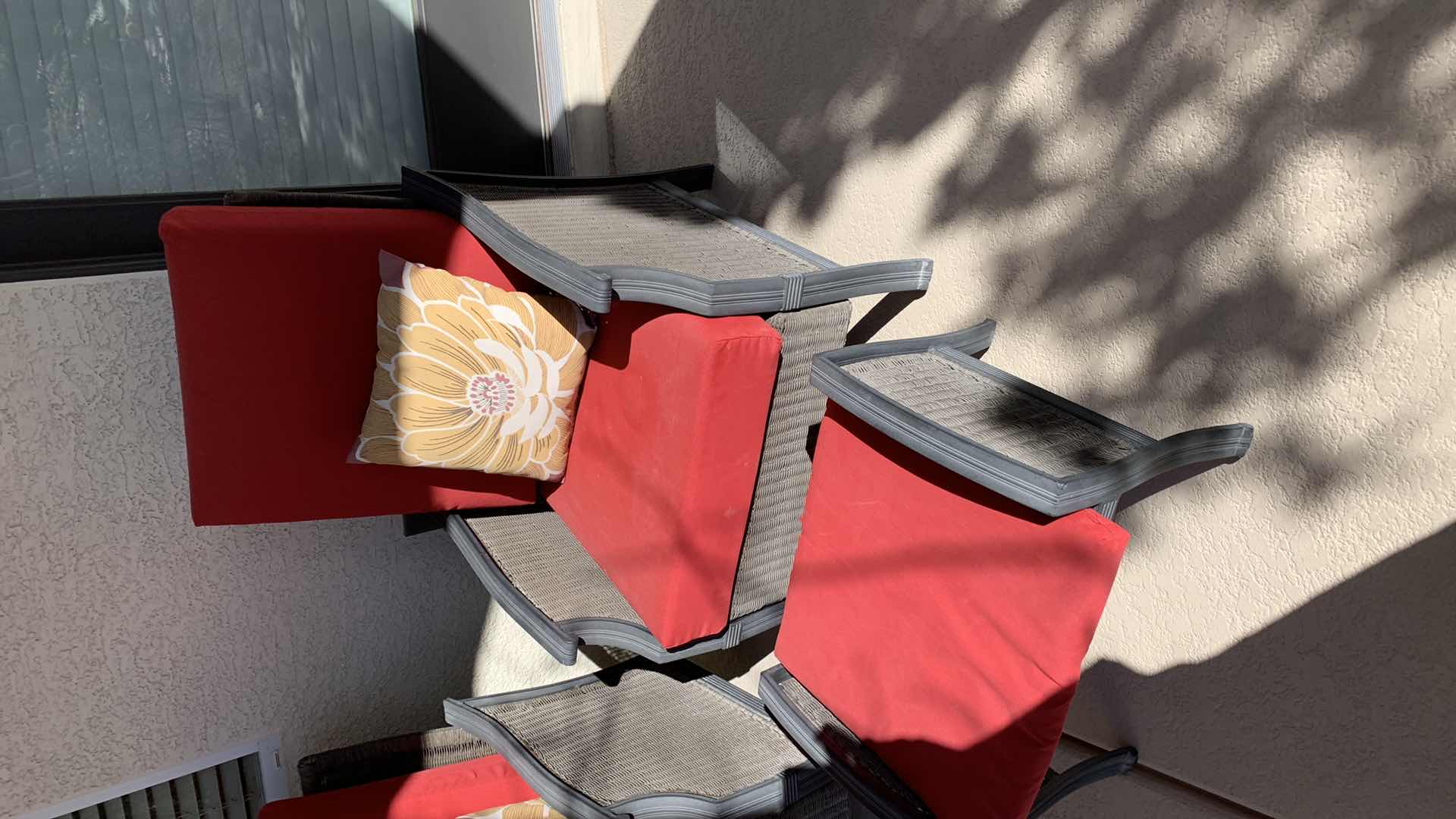 Photo 1 of HAMPTON BAY METAL AND RATTAN HIGH BACK PATIO CHAIR WITH MATCHING OTTOMAN