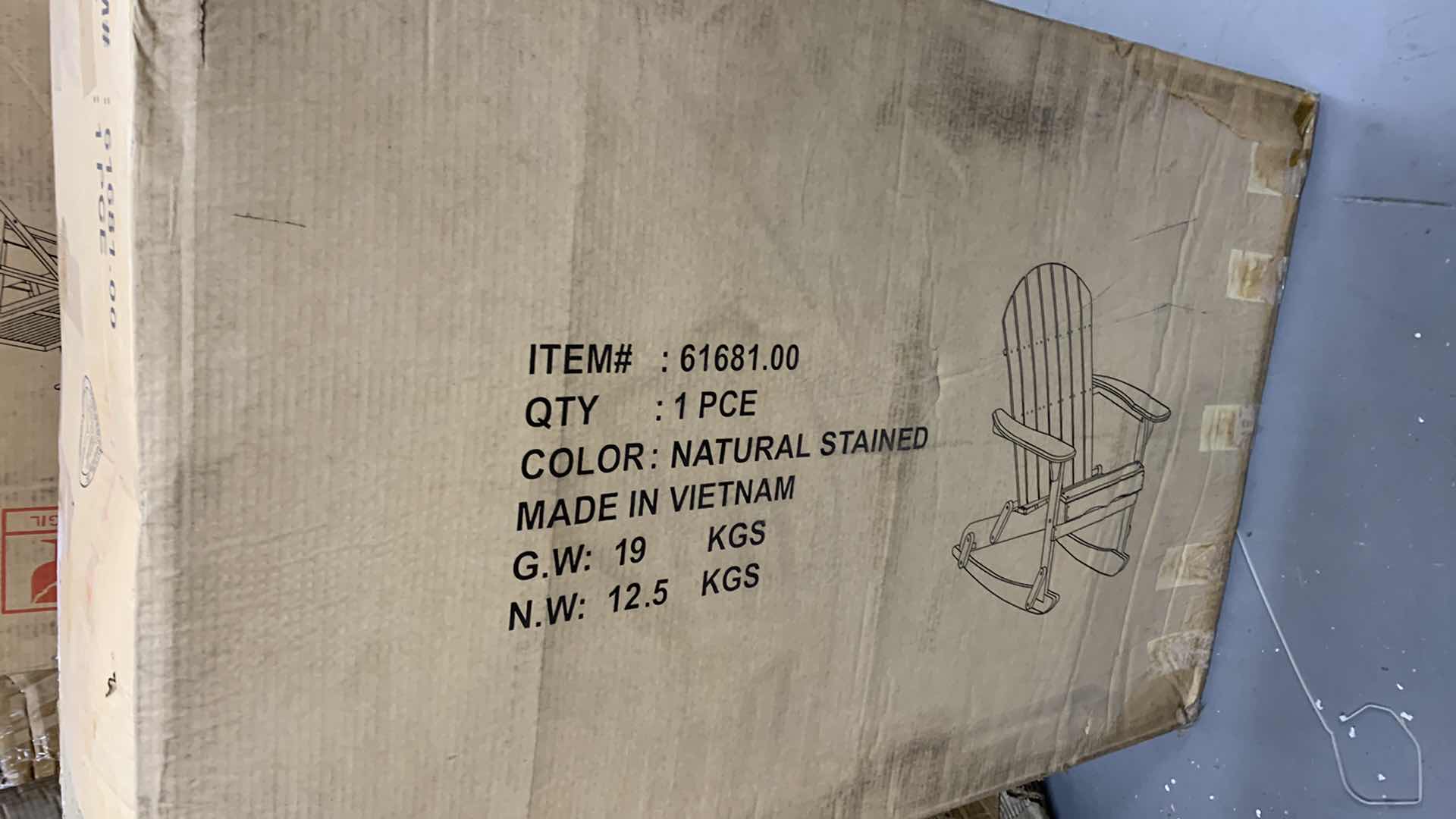 Photo 1 of VIVIAN OUTDOOR ACACIA WOOD ADIRONDACK ROCKING CHAIR