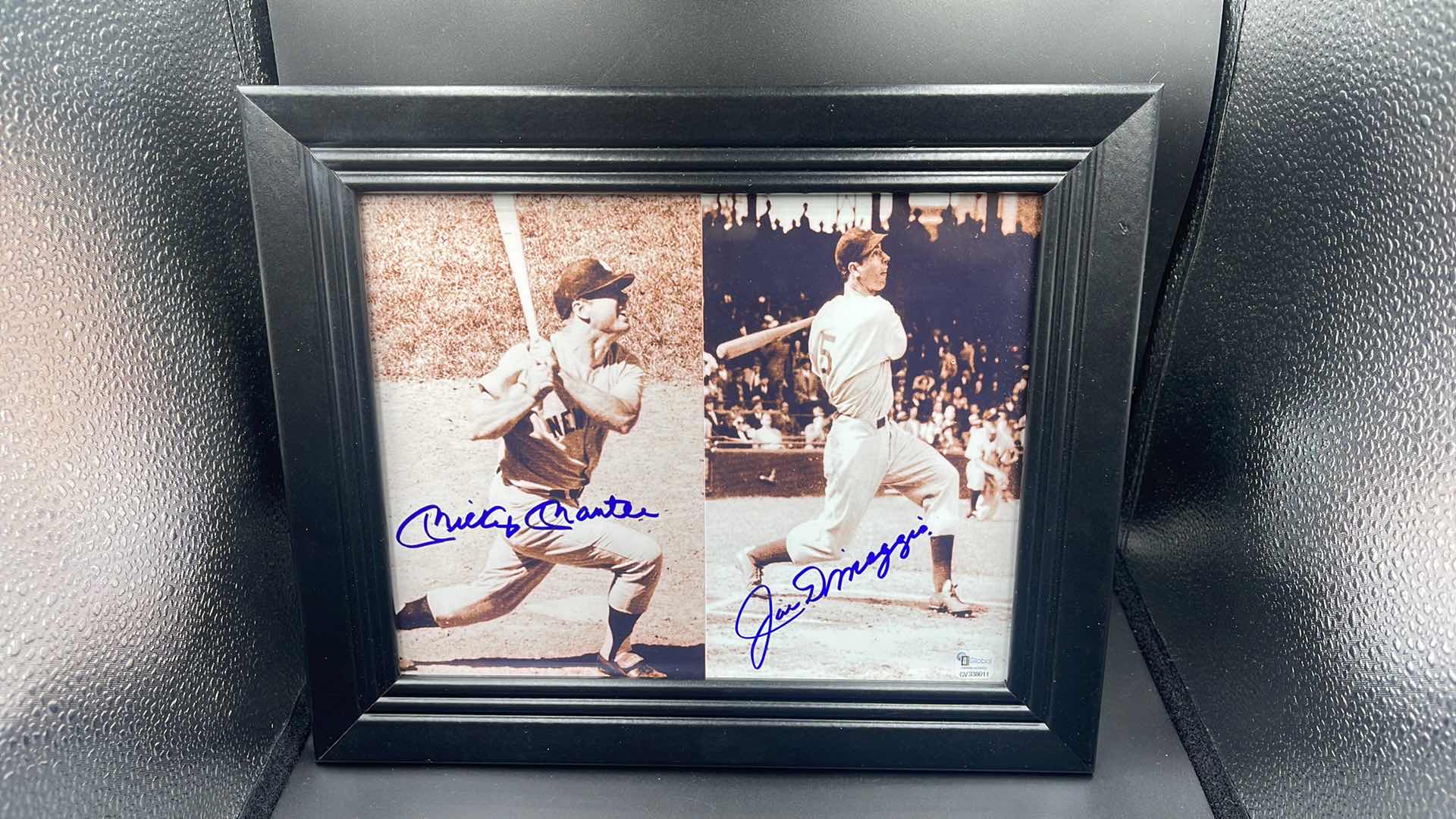 Photo 1 of MICKEY MANTEL & JOE DIMAGGIO AUTOGRAPHED 8” X 10” FRAMED PHOTO W COA