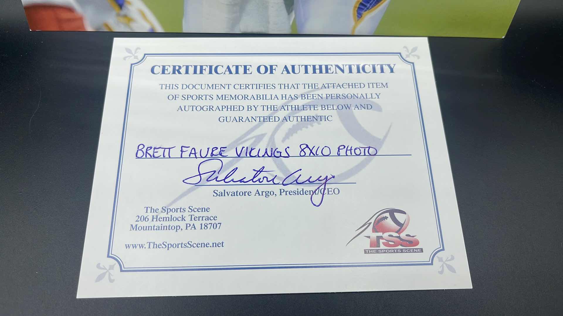 Photo 3 of BRETT FAVRE 8” X 10” AUTOGRAPHED PHOTO W COA