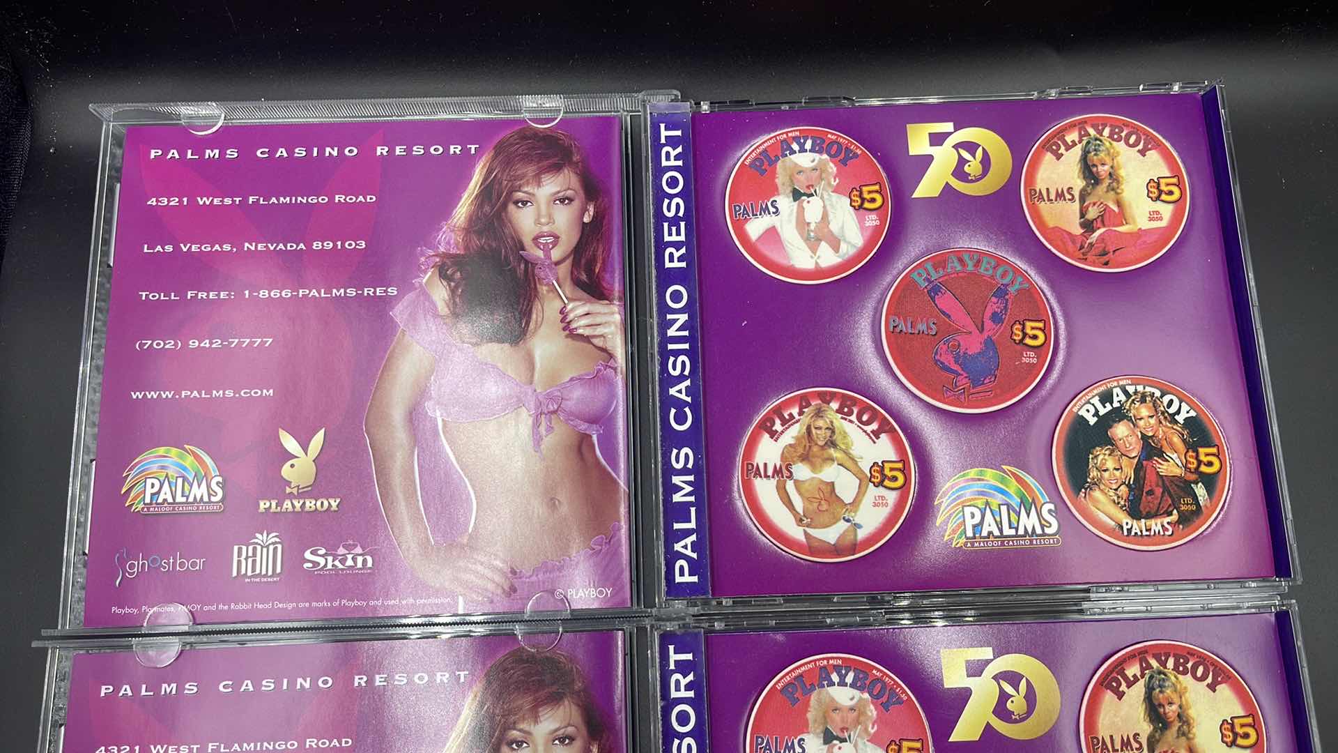 Photo 3 of 2 SETS $5 LAS VEGAS PALMS PLAYBOY MAGAZINE 50th ANNIVERSARY CASINO CHIP SET (MISSING ONE CHIP)