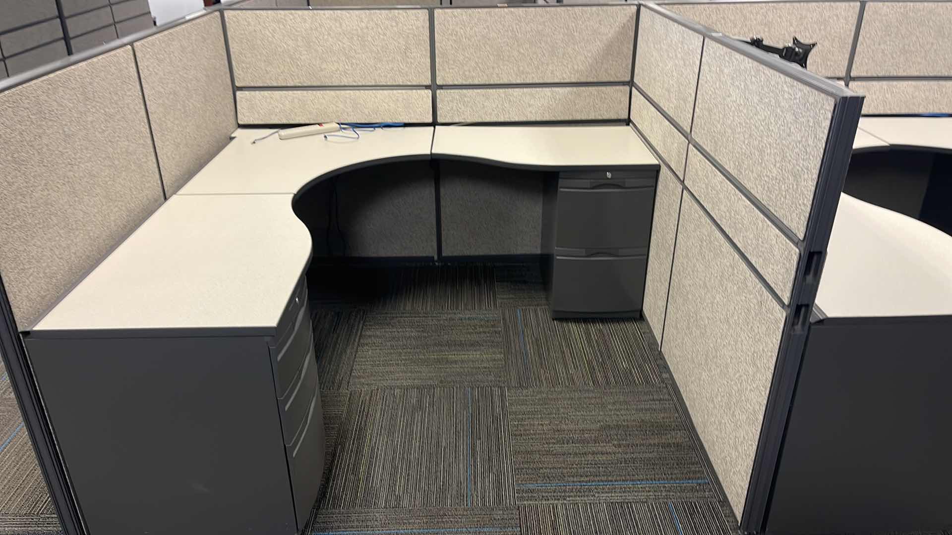 Photo 6 of 3 PC CUBICLE SET W 5 DRAWER MEDAL BASE DESKS 2 CUBICLES 76” X 76” H50” 1 CUBICLE 12’ X 76” H50”(BUYER TO DISASSEMBLE & REMOVE FROM 2ND STORY OFFICE BUILDING W ELEVATOR)