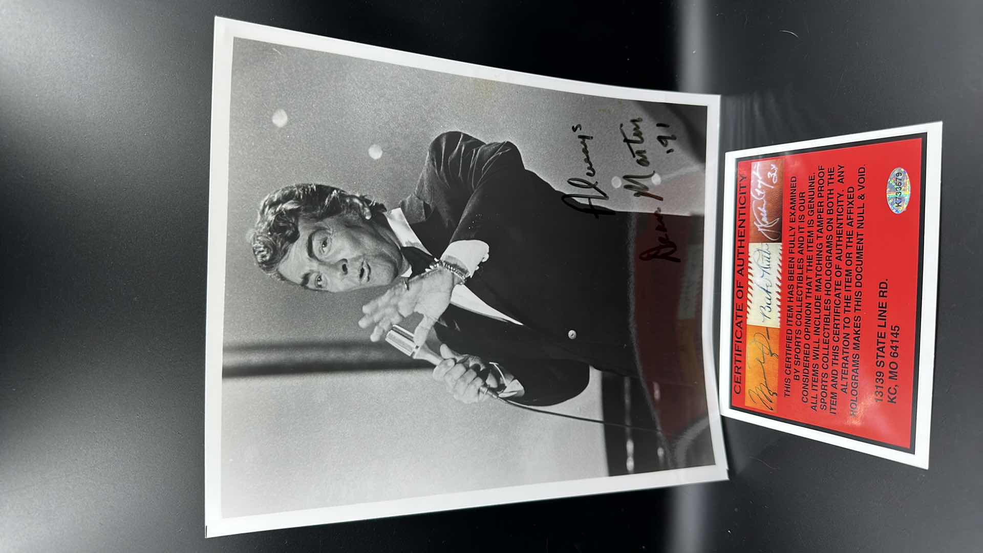 Photo 1 of DEAN MARTIN 8” X 10” AUTOGRAPHED PHOTO W COA