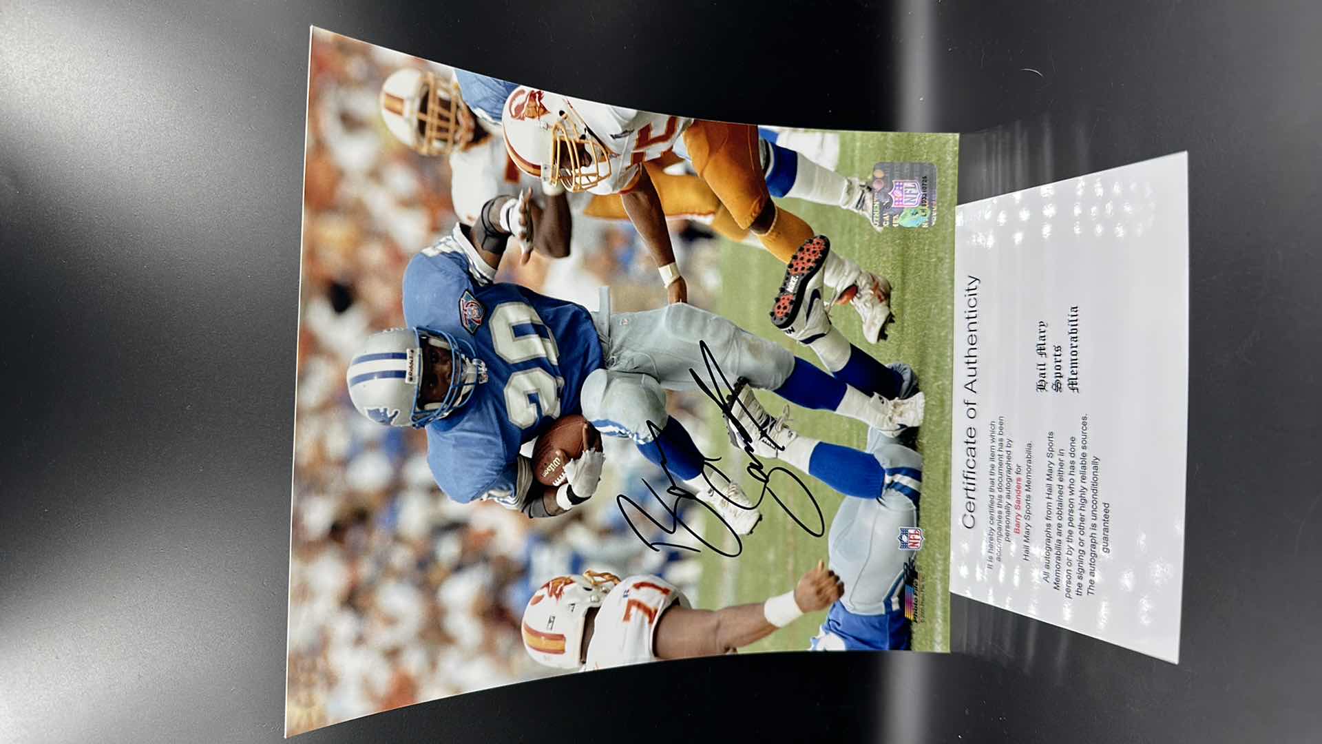 Photo 1 of BARRY SANDERS 8” X 10” AUTOGRAPHED PHOTO W COA