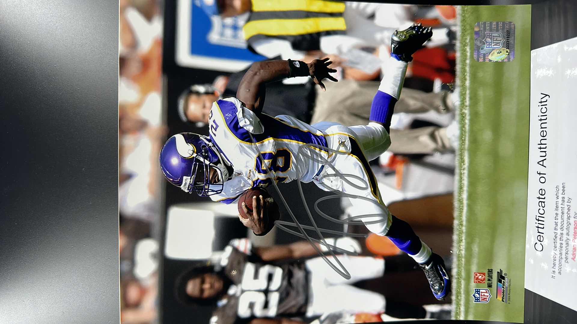 Photo 2 of ADRIAN PETERSON 8” X 10” AUTOGRAPHED PHOTO W COA