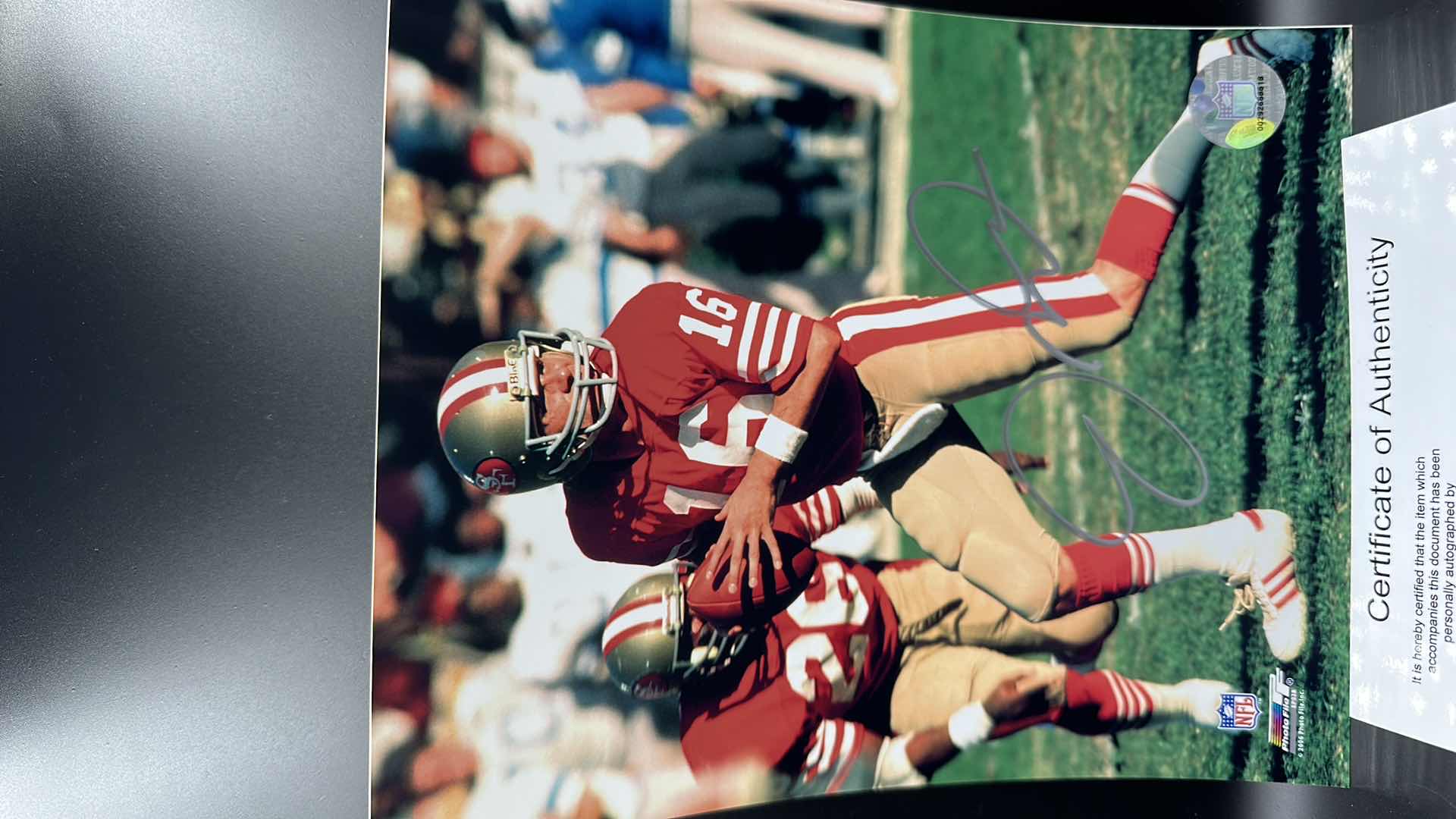 Photo 2 of JOE MONTANA 8” X 10” AUTOGRAPHED PHOTO W COA