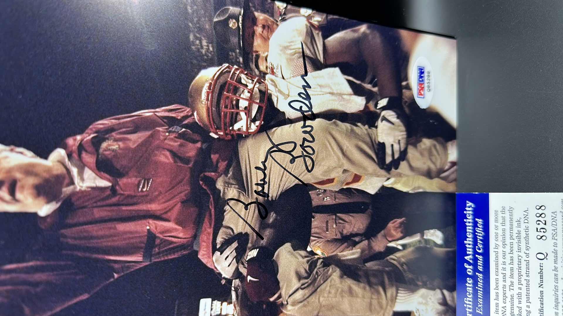 Photo 2 of BOBBY BOWDEN 8” X 10” AUTOGRAPHED PHOTO W COA