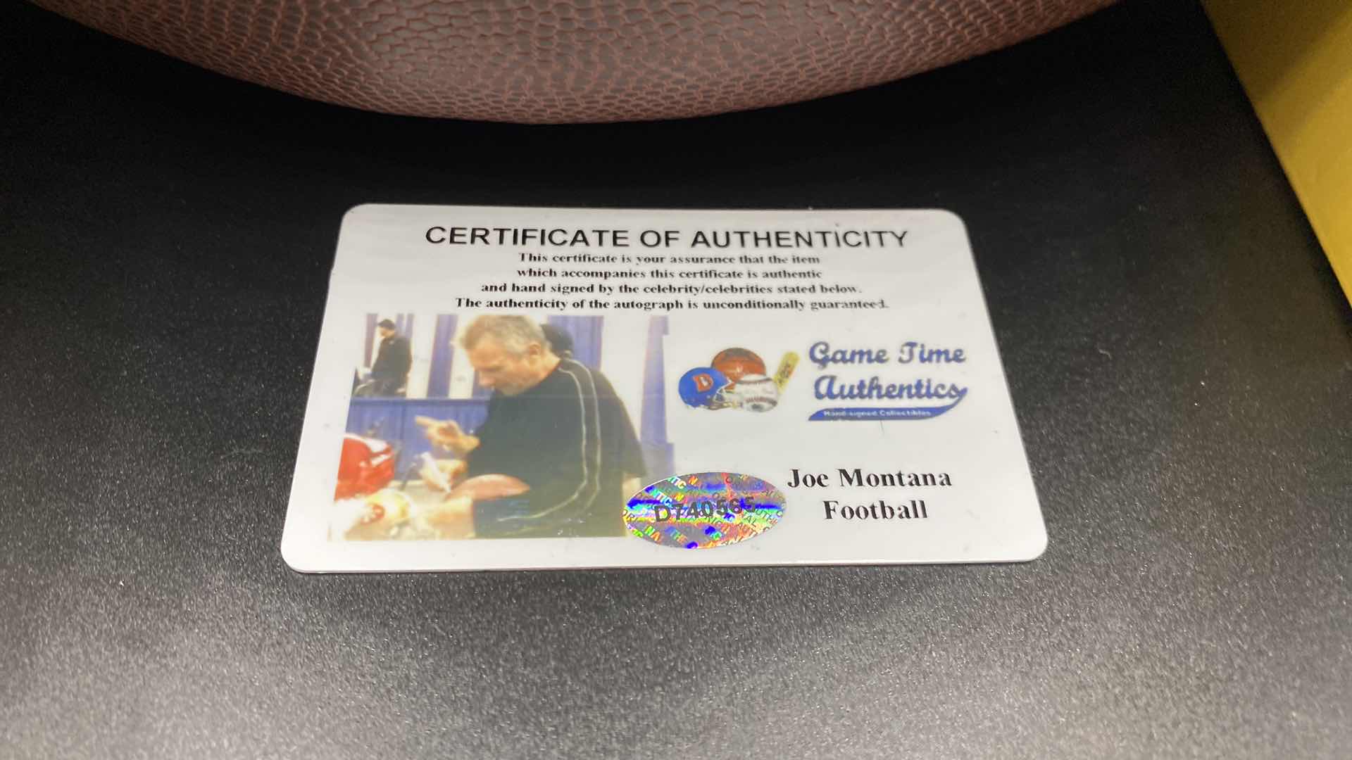 Photo 6 of JOE MONTANA AUTOGRAPHED FOOTBALL W COA