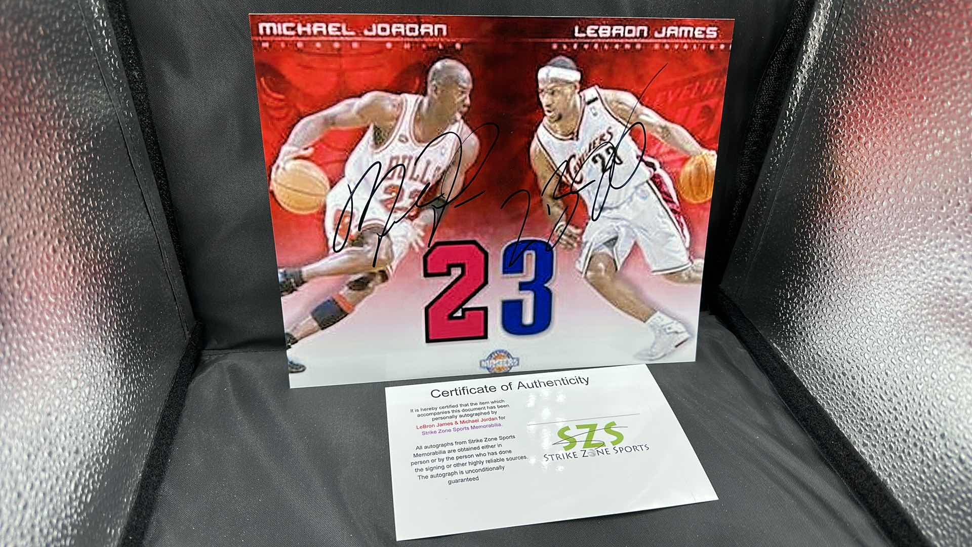 Photo 1 of RARE MICHAEL JORDAN & LEBRON JAMES 8” X 10” AUTOGRAPHED PHOTO W COA