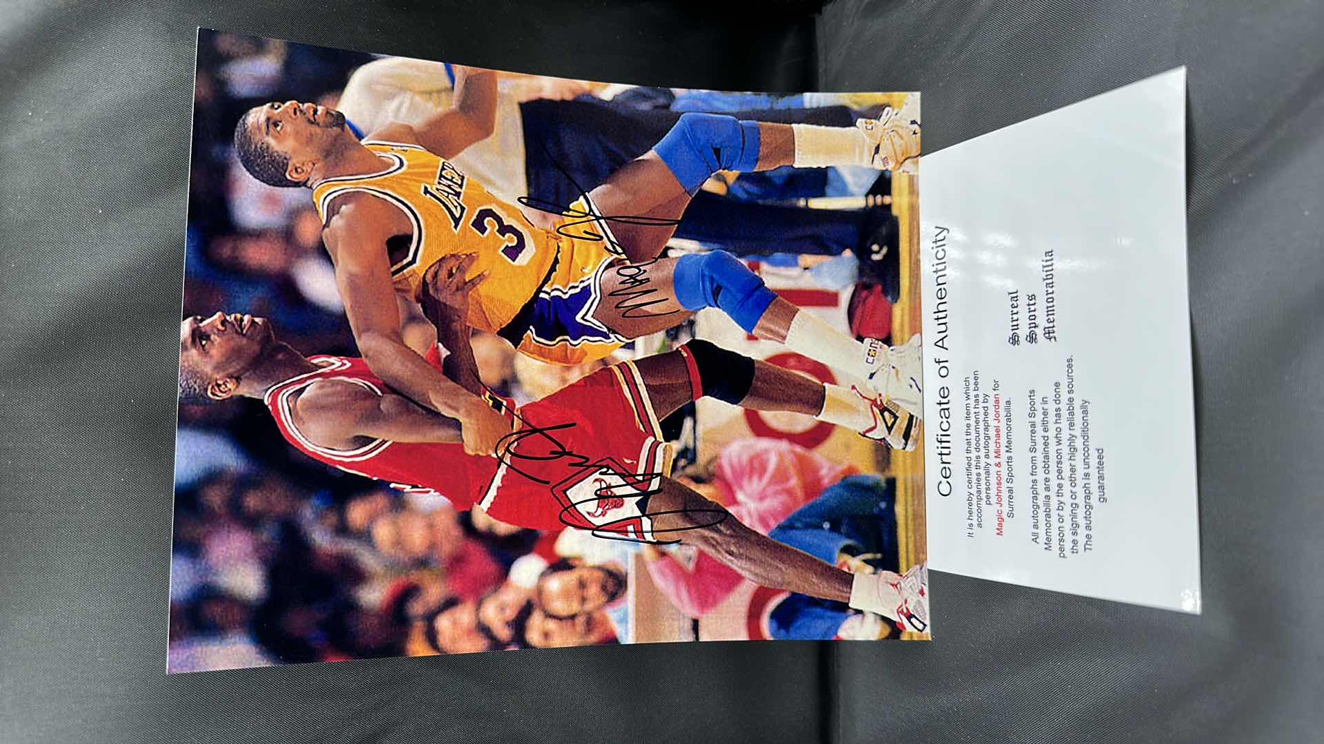 Photo 1 of RARE MICHAEL JORDAN & MAGIC JOHNSON 8” X 10” AUTOGRAPHED PHOTO W COA