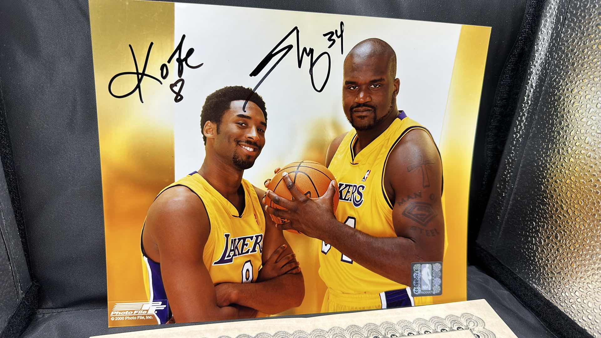 Photo 2 of KOBE BRYANT & SHAQUILLE O’NEAL 8”X10” AUTOGRAPHED PHOTO W COA