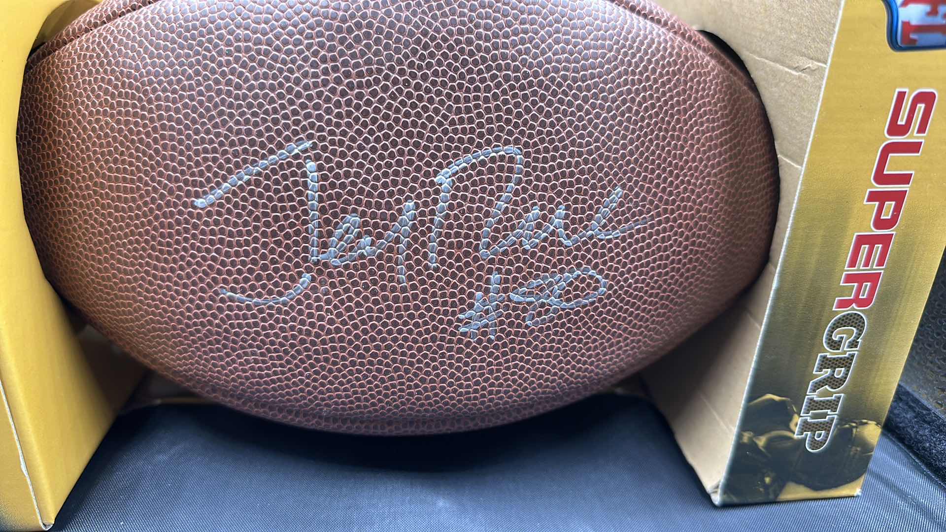 Photo 2 of JERRY RICE AUTOGRAPHED FOOTBALL AUTHENTICITY VERIFIED BY SELLER