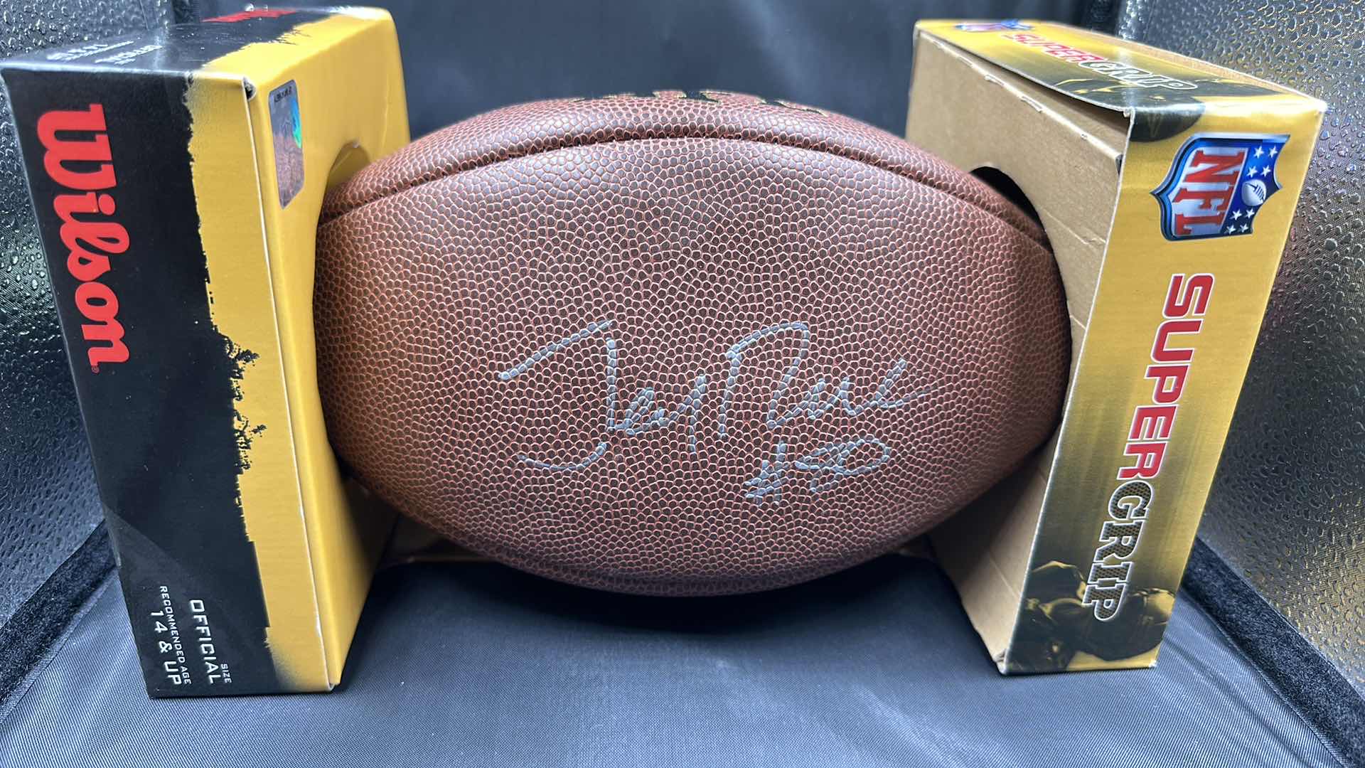 Photo 1 of JERRY RICE AUTOGRAPHED FOOTBALL AUTHENTICITY VERIFIED BY SELLER