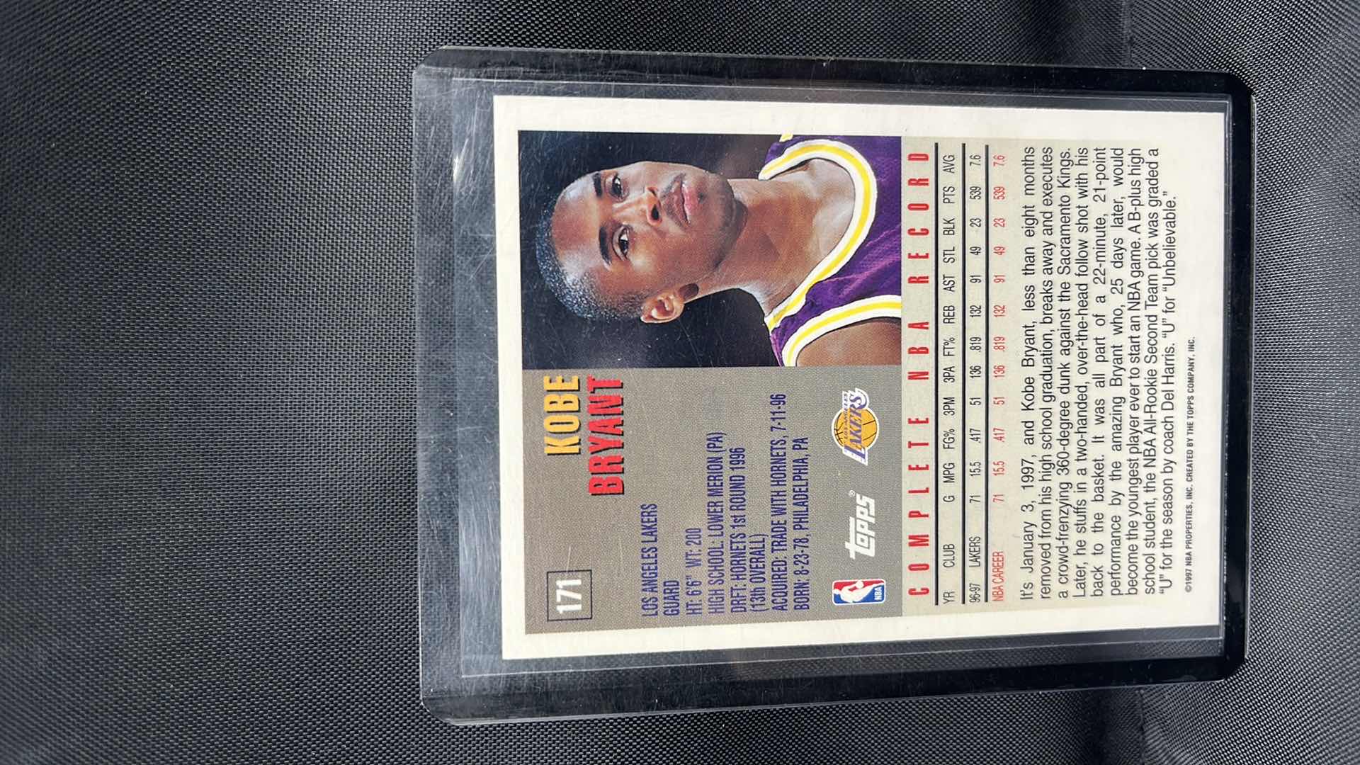 Photo 2 of 1997 KOBE BRYANT TOPPS 171