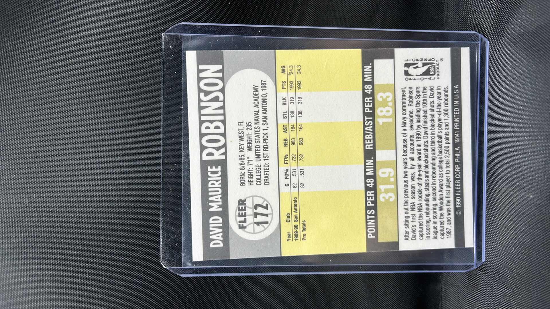 Photo 2 of 1990 DAVID ROBINSON FLEER 172