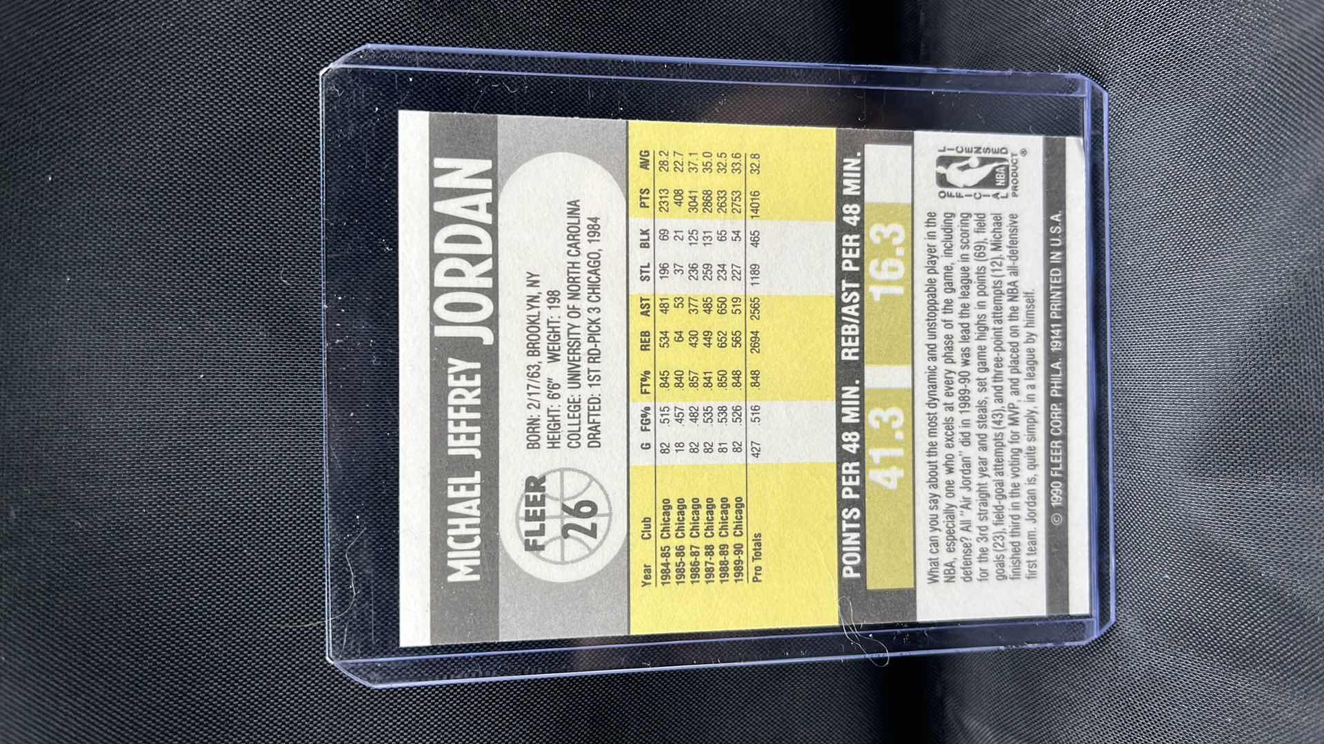 Photo 2 of 1990 fleer Michael Jordan 26