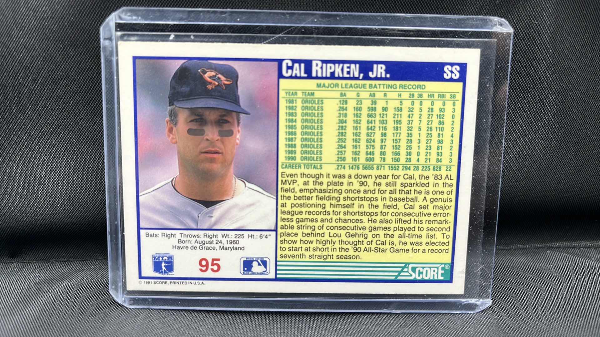 Photo 2 of 1991 score cal Ripken jr. 95