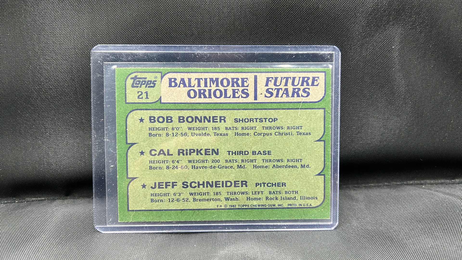 Photo 2 of 1982 TOPPS cal Ripken bob bonner and Jeff Schneider 21