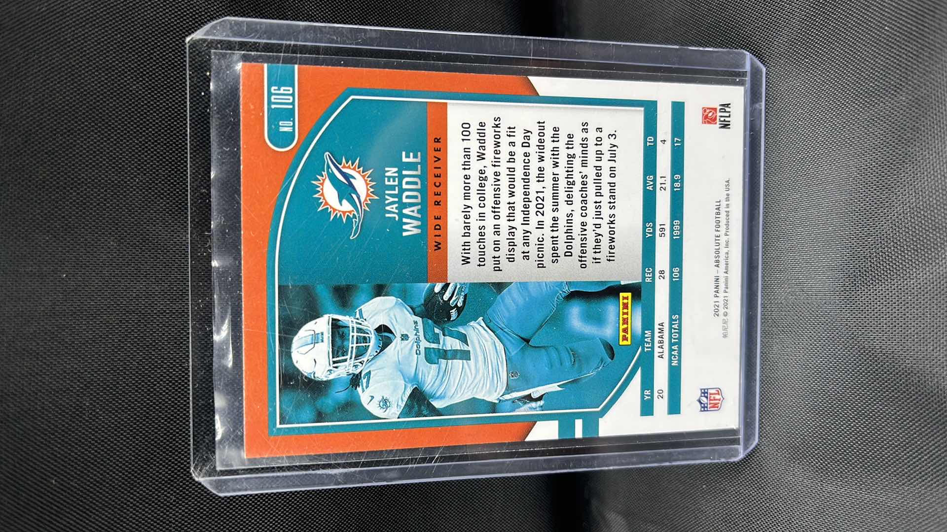 Photo 2 of 2021 panini absolute rookie Jaylen waddle 106