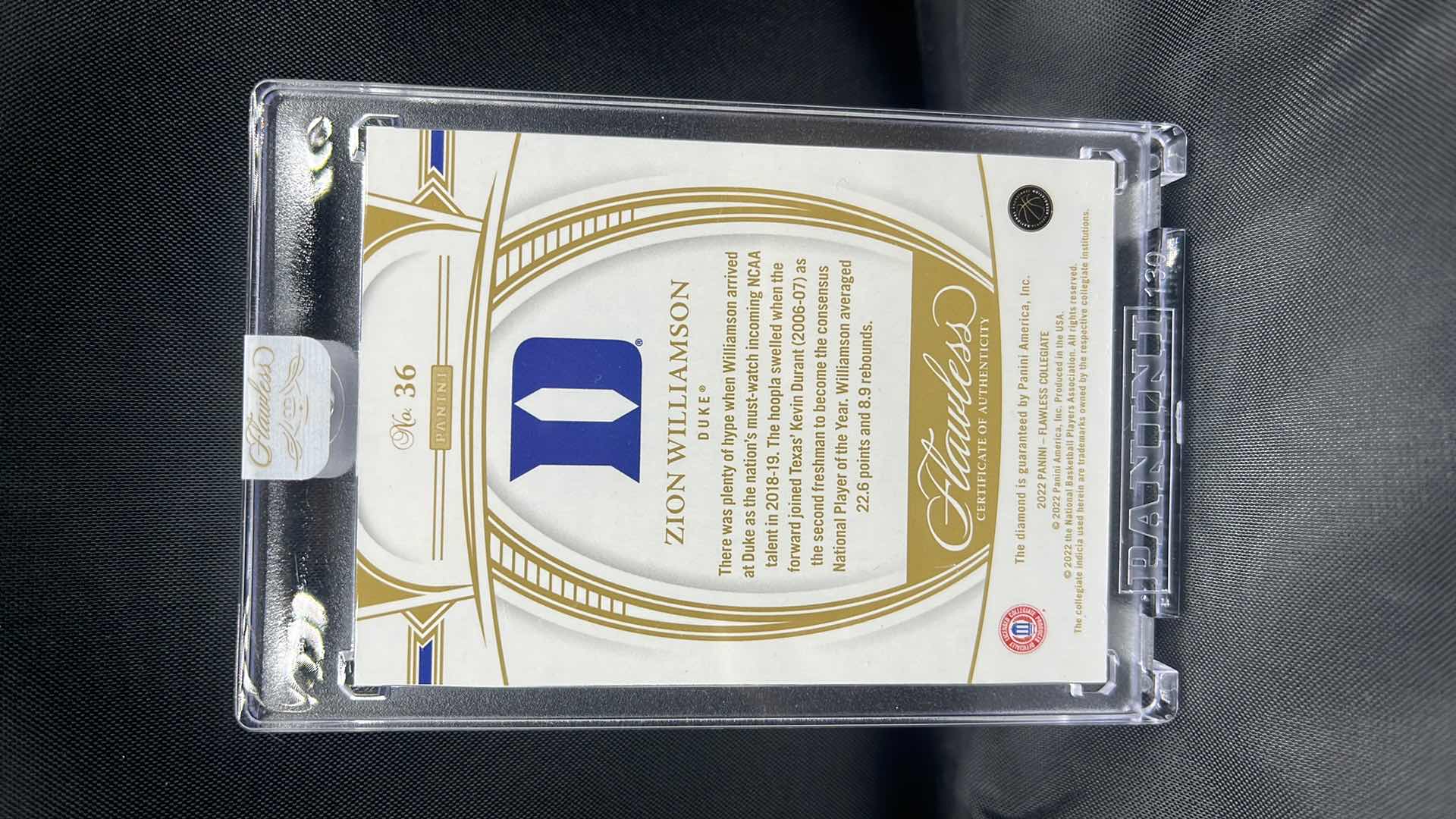 Photo 3 of 2022 panini flawless diamond rookie Zion Williamson 36