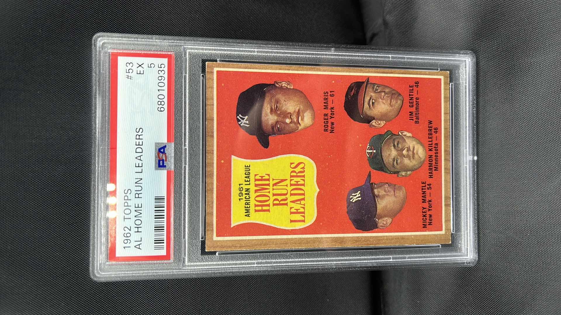 Photo 1 of 1962 TOPPS Al home run leaders Mickey mantle Harmon killebrew Jim gentile roger maris 53 mint 5