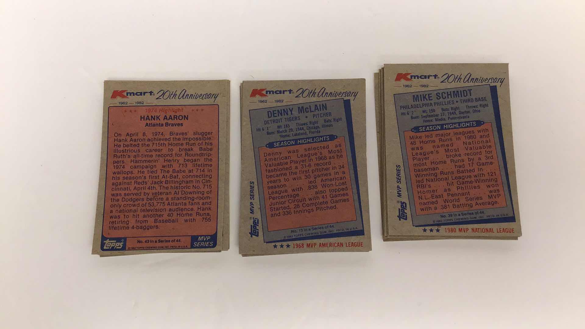 Photo 4 of $50 LOT OF APPROX 100 TOPPS KMART 1980S 20TH ANNIVERSARY MLB CARDS*