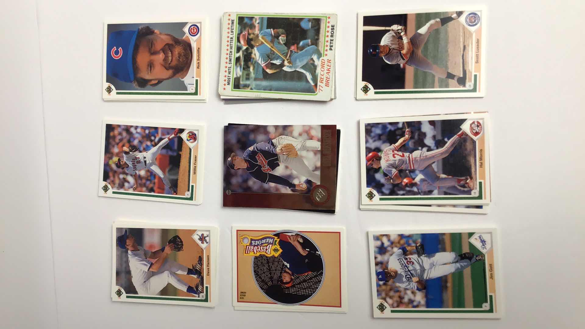 Photo 3 of $50 LOT OF APPROX 120 MLB CARDS (LEAFS, TOPPS, UPPER DECK) 5 STICKERS*