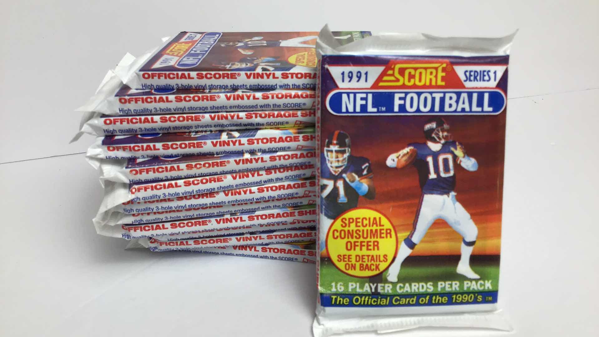 Photo 1 of $80 13 SEALED PACKS OF SCORE 1991 SERIES 1 NFL TRADING CARDS*