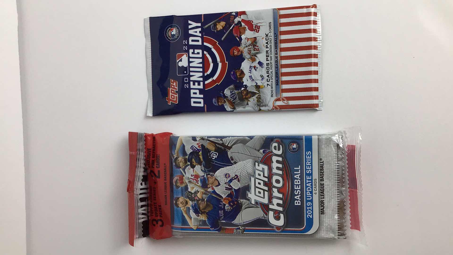 Photo 1 of $60 SEALED TOPPS CHROME BASEBALL 2019 VALUE PACK & TOPPS 2022 OPENING DAY PACK*