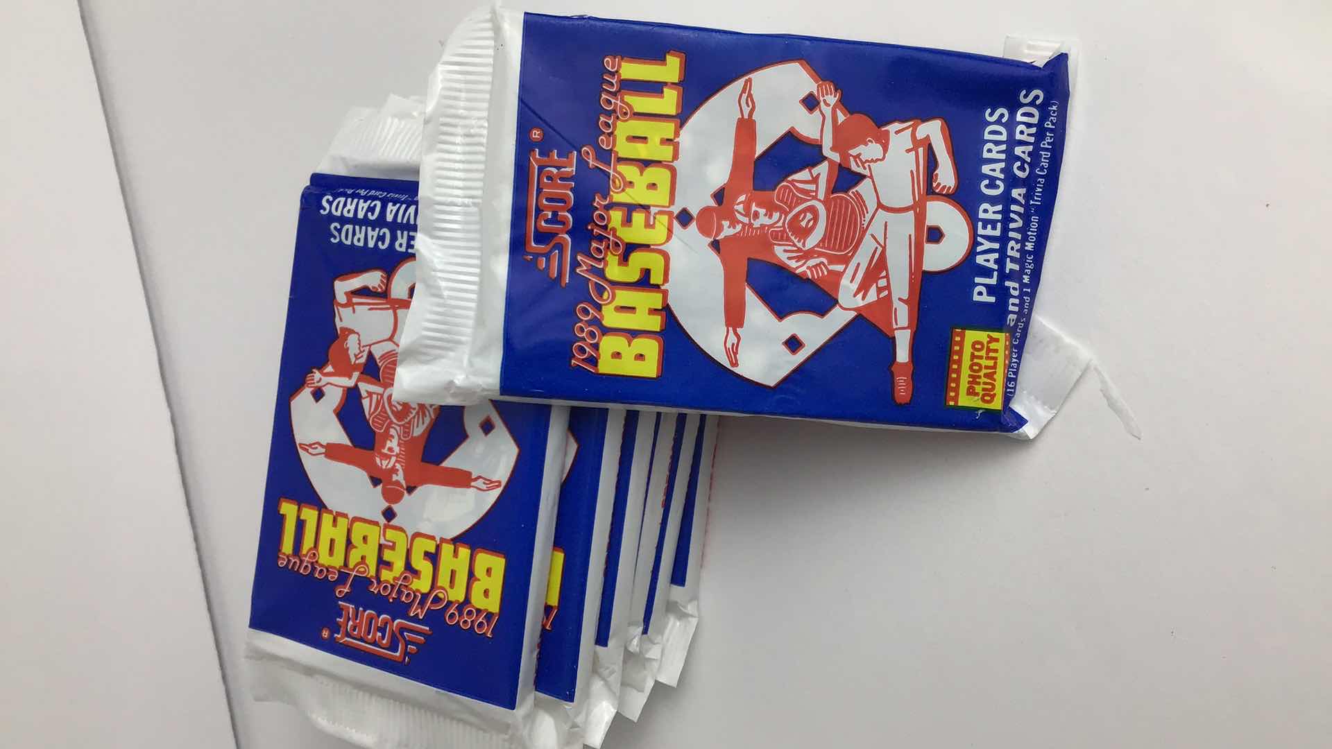 Photo 1 of $50 LOT OF 7 SEALED 1989 SCORE MLB TRADING CARD PACKS*